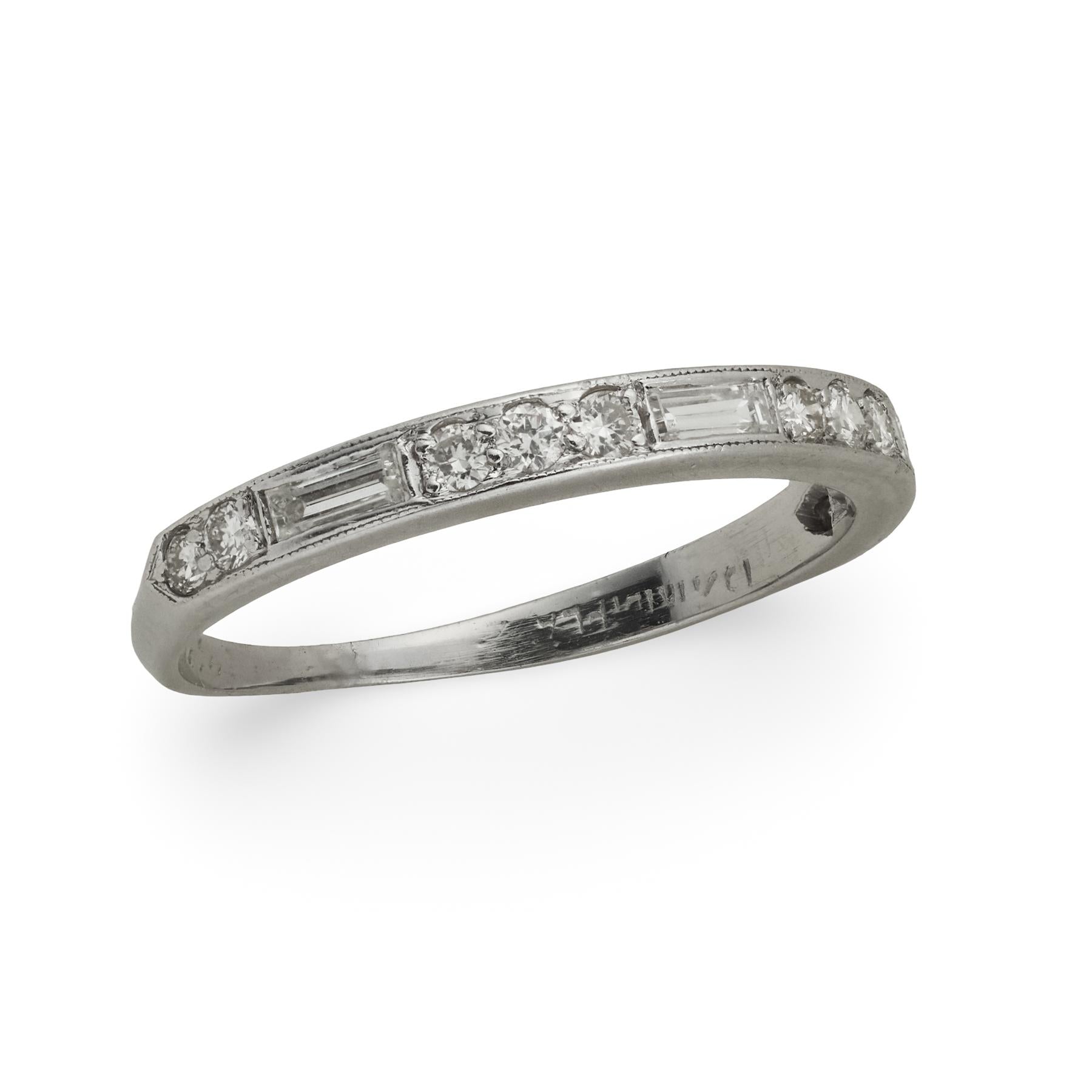 Art Deco Platinum Diamond Half Band
