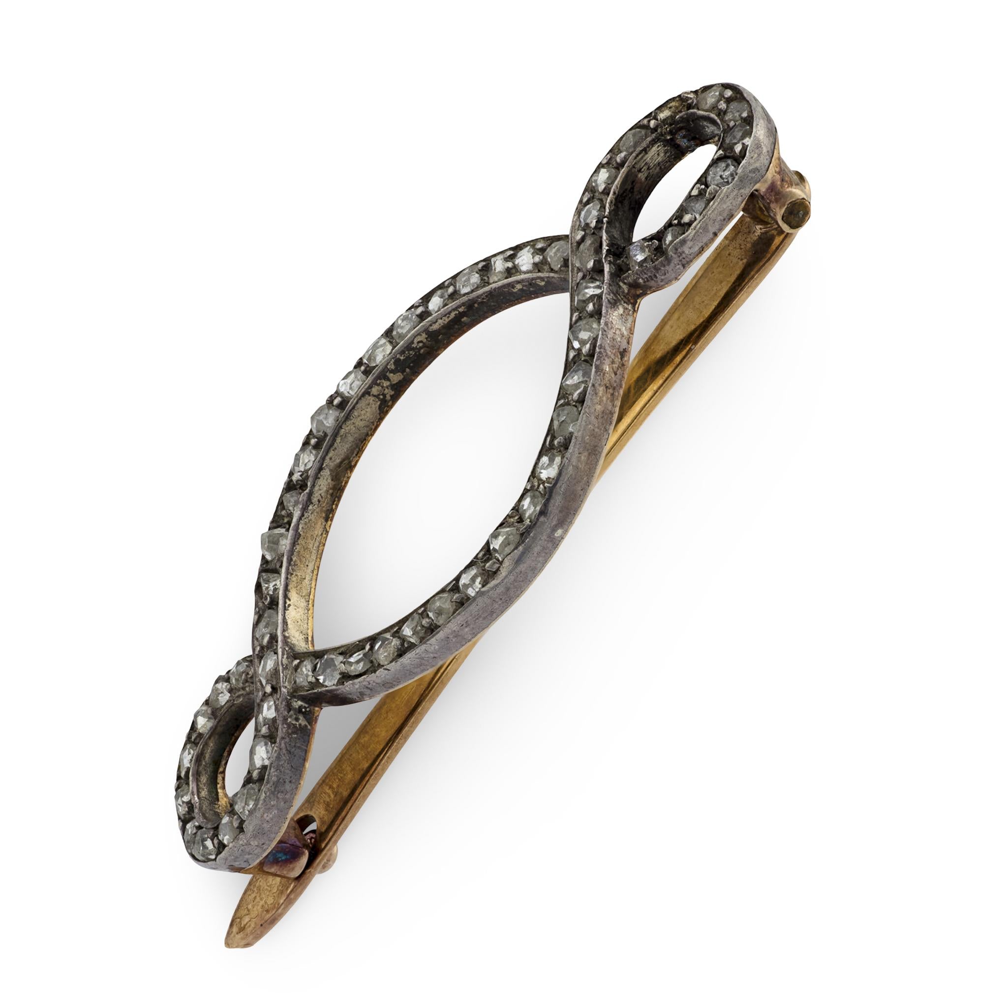 Victorian 14k Diamond Barette