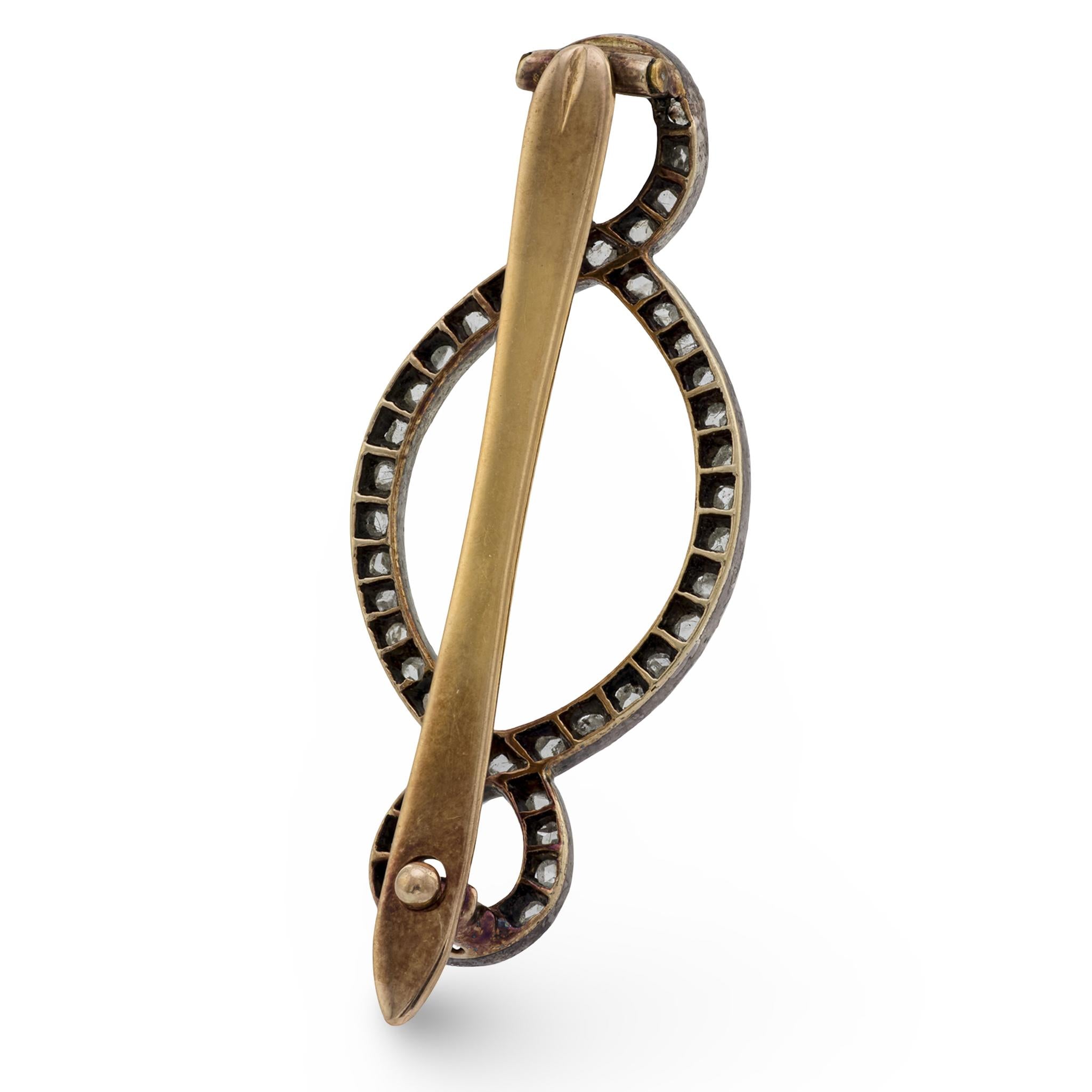 Victorian 14k Diamond Barette