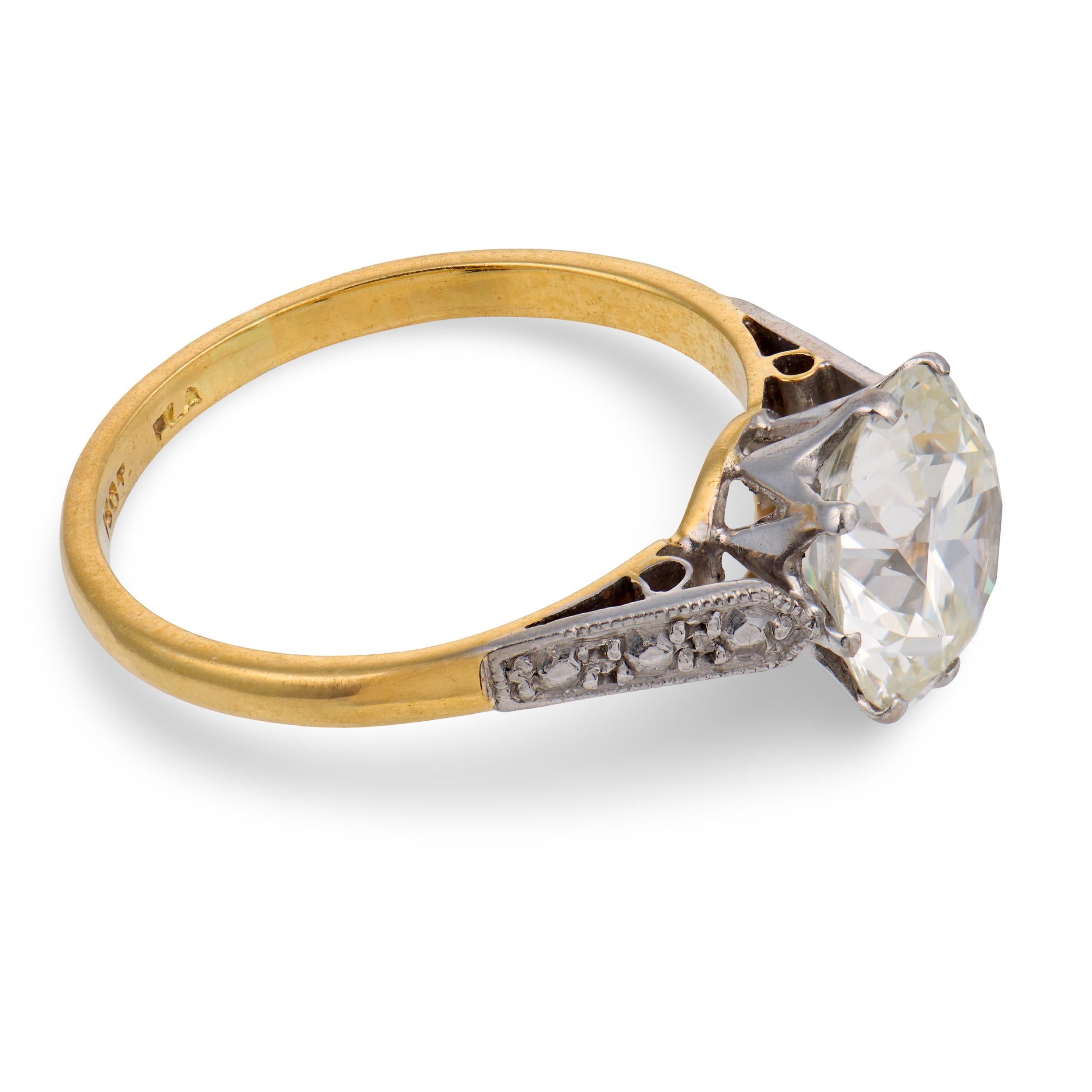 Edwardian 18k/Platinum GIA Diamond Engagement Ring 2.33ct