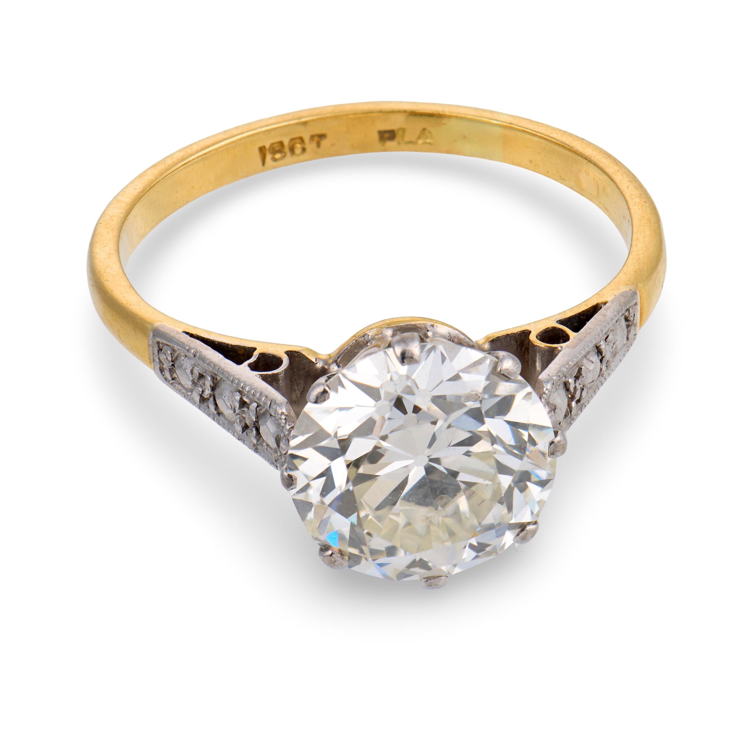 Edwardian 18k/Platinum GIA Diamond Engagement Ring 2.33ct