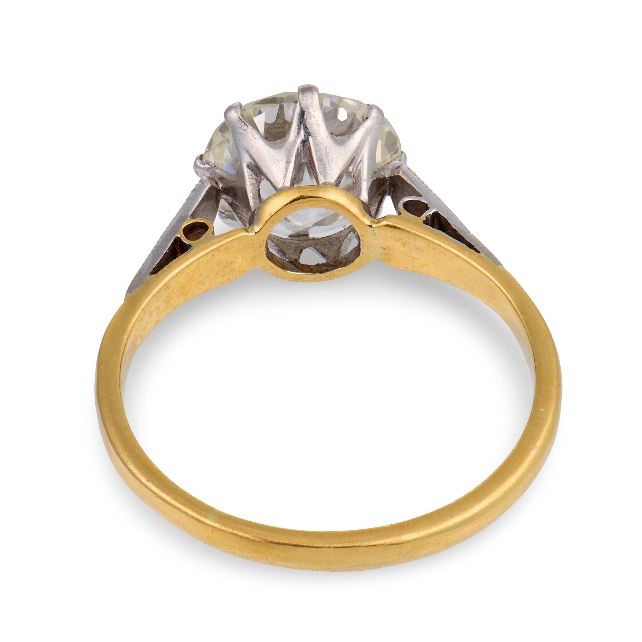 Edwardian 18k/Platinum GIA Diamond Engagement Ring 2.33ct