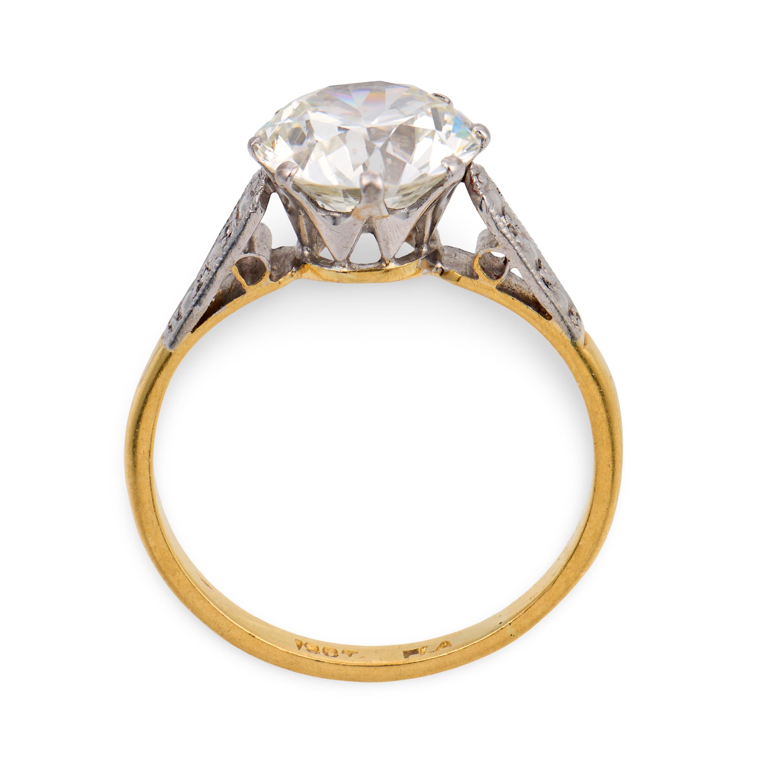 Edwardian 18k/Platinum GIA Diamond Engagement Ring 2.33ct