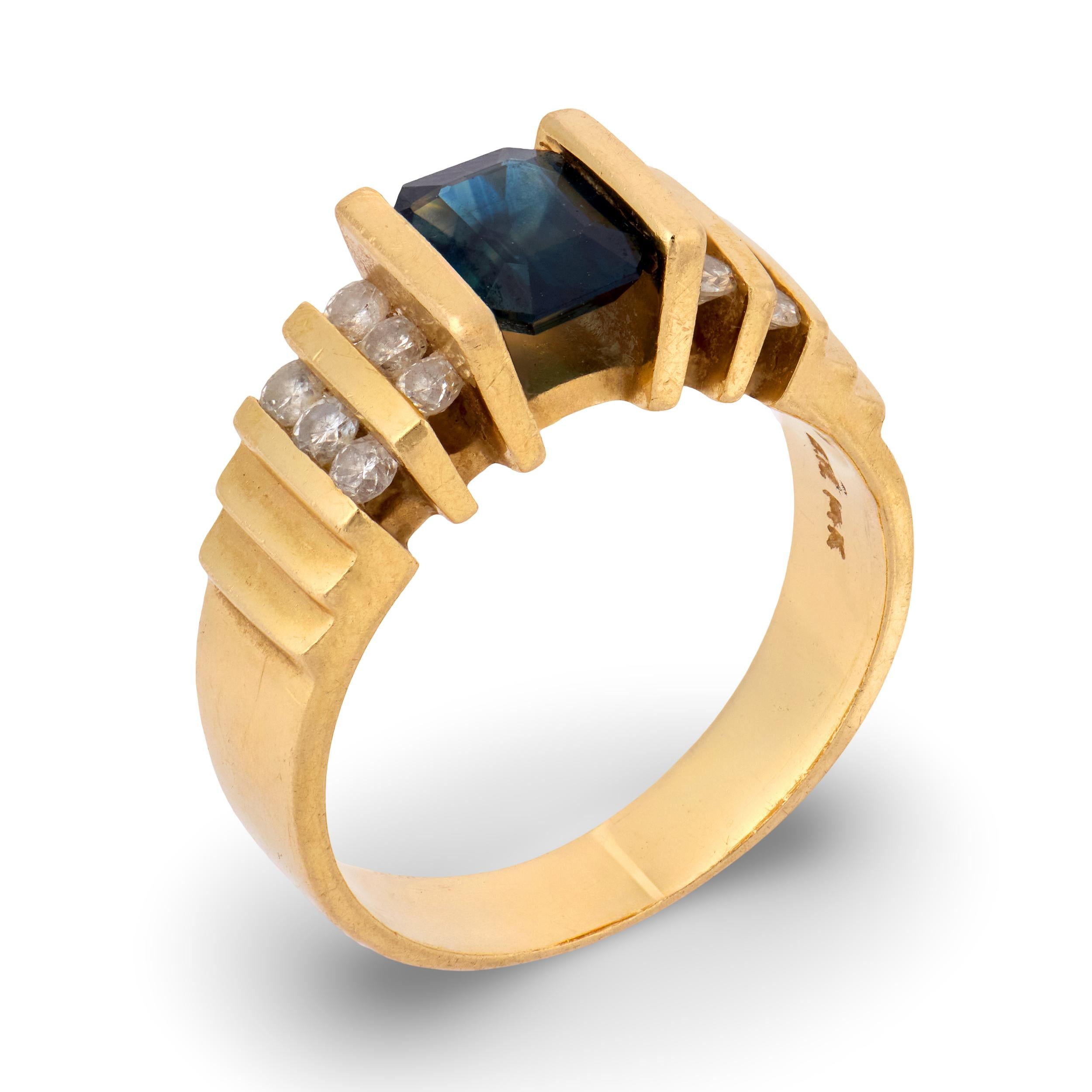 Estate 14k Sapphire & Diamond Ring
