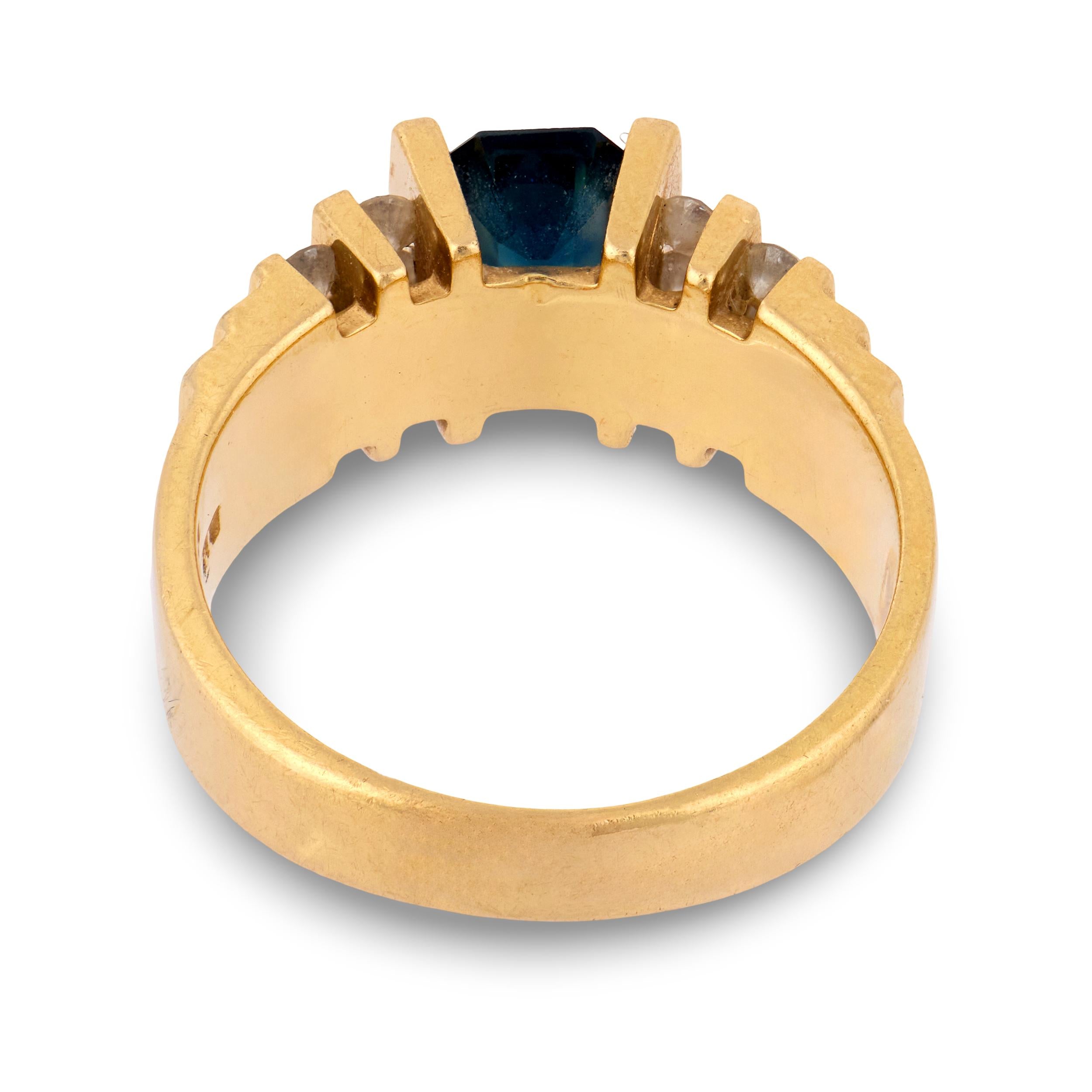 Estate 14k Sapphire & Diamond Ring