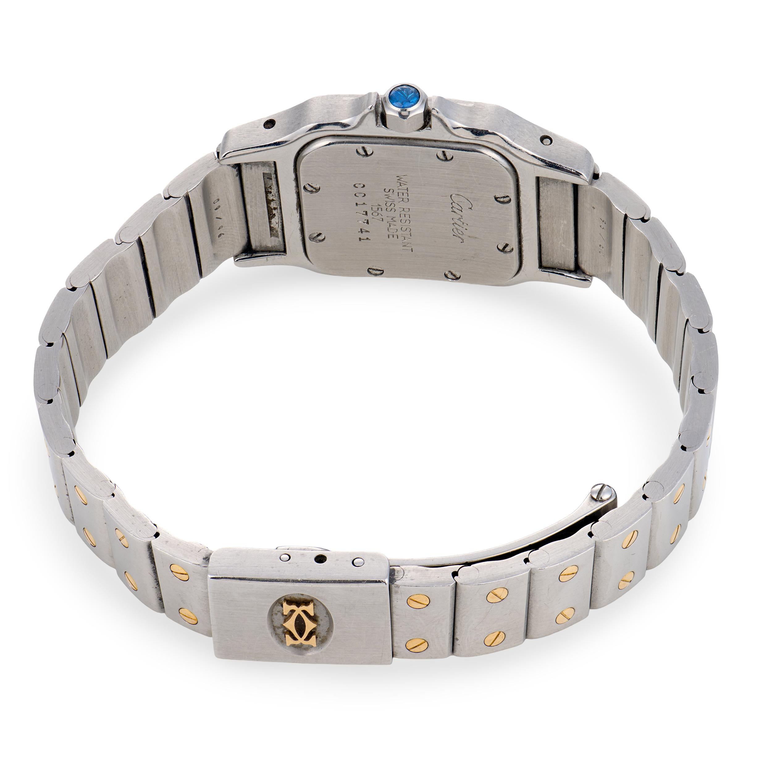 CARTIER Estate 18k/Stainless Steel Santos Two-Tone Ladies Watch