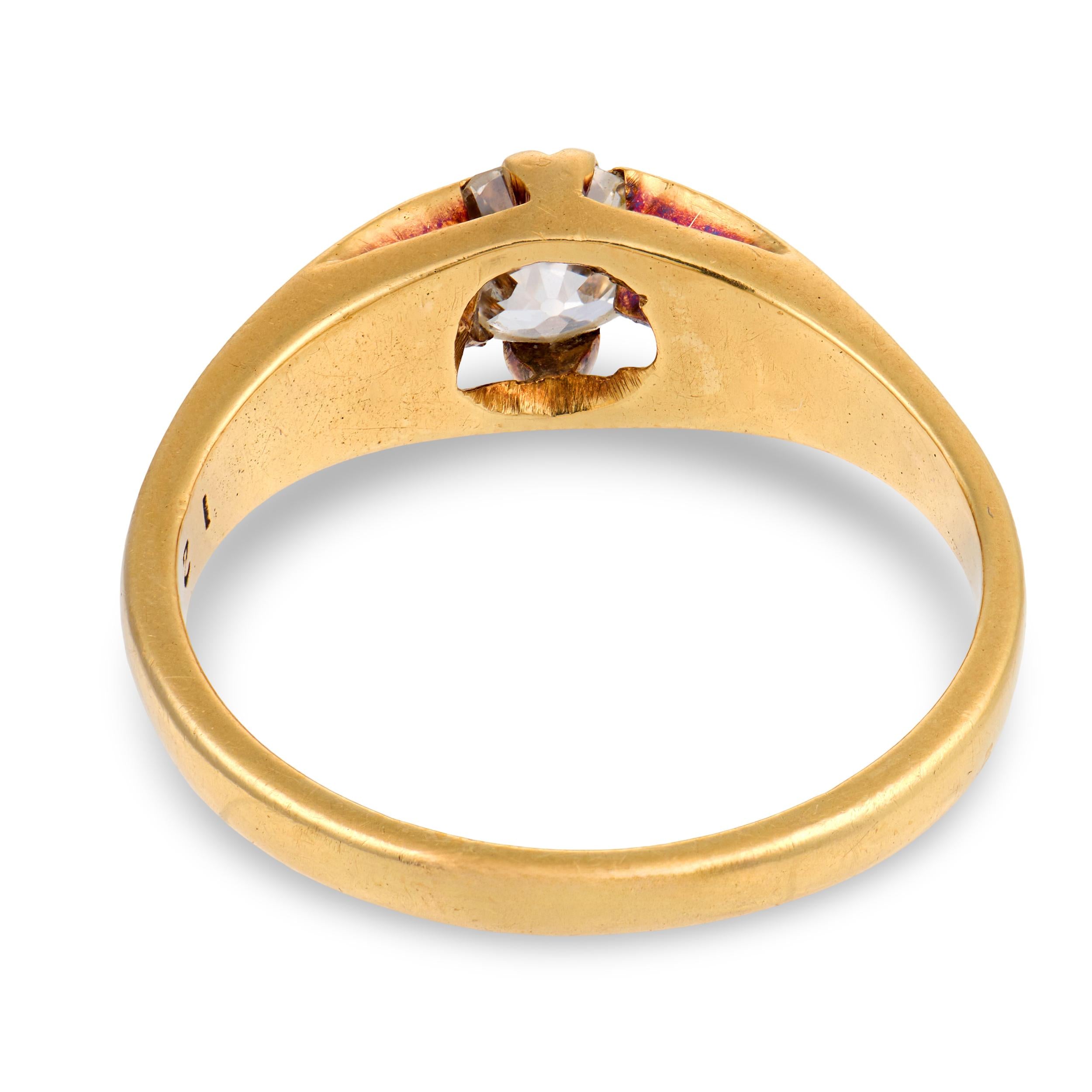 Victorian English 18k Diamond Engagement Ring .75ct