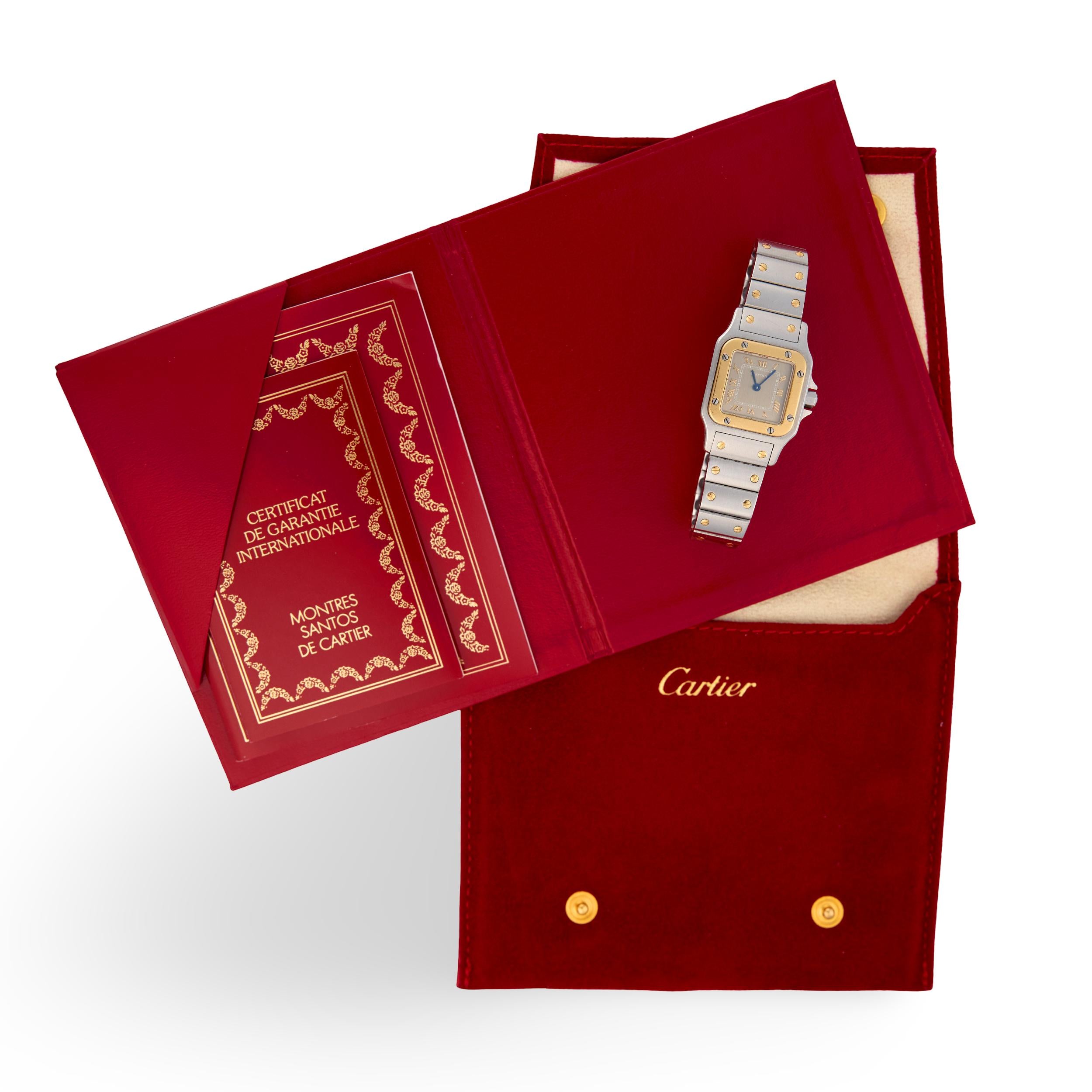 CARTIER Estate 18k/Stainless Steel Santos Two-Tone Ladies Watch