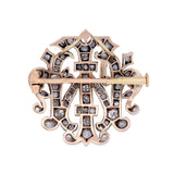 1 Victorian 18k/Sterling Silver Diamond Monogram Pin/Pendant