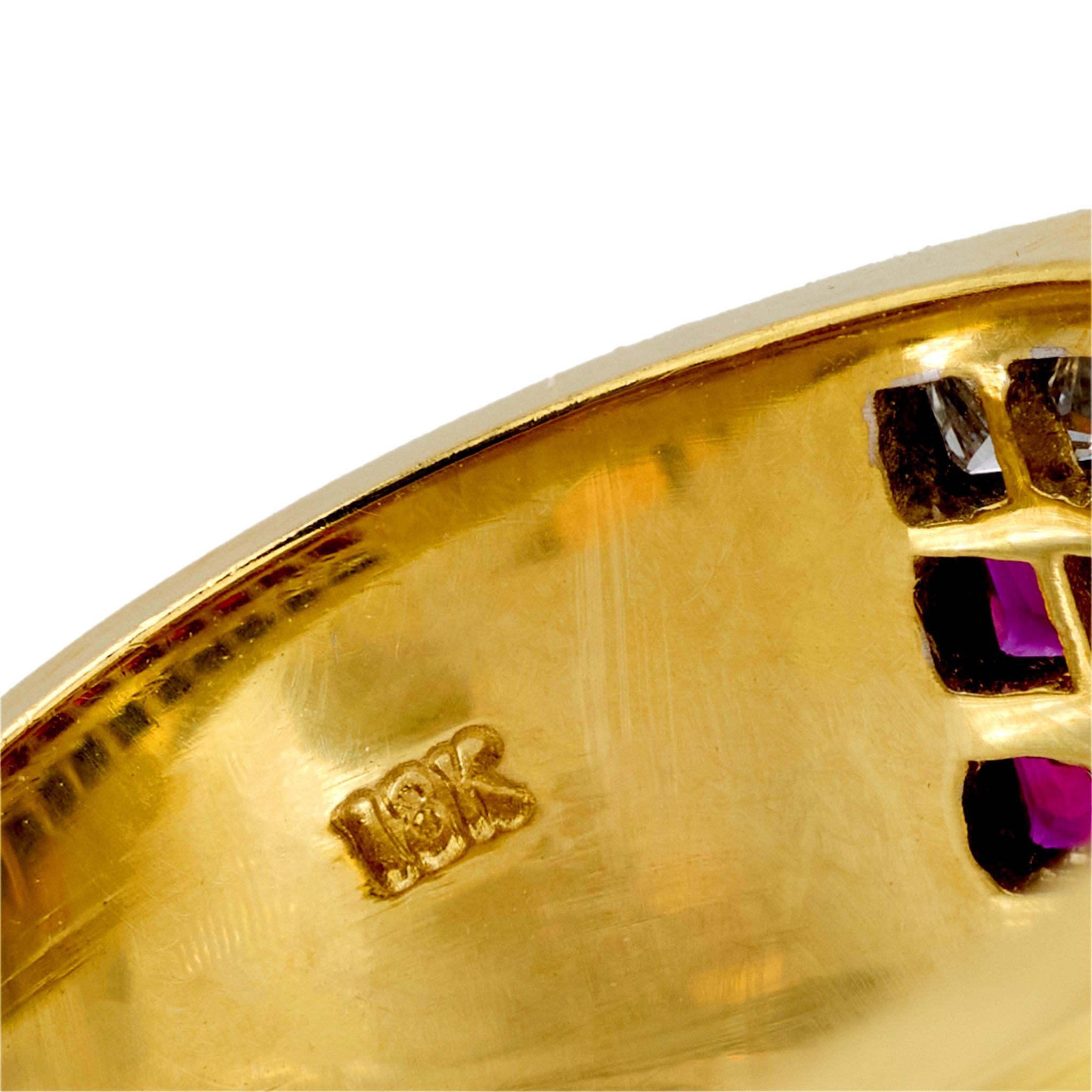 Estate 18k Ruby and Diamond Cigar Band