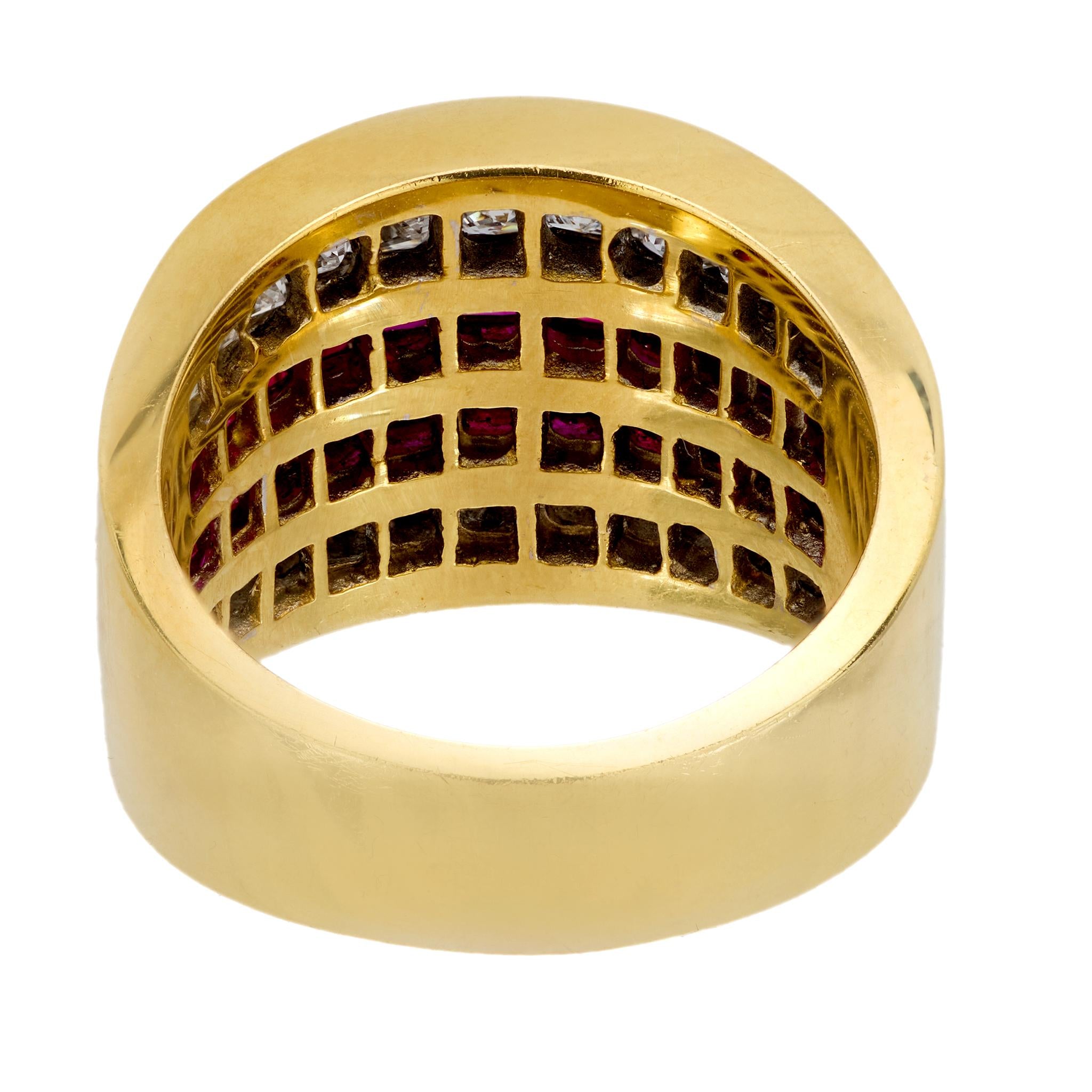 Estate 18k Ruby and Diamond Cigar Band
