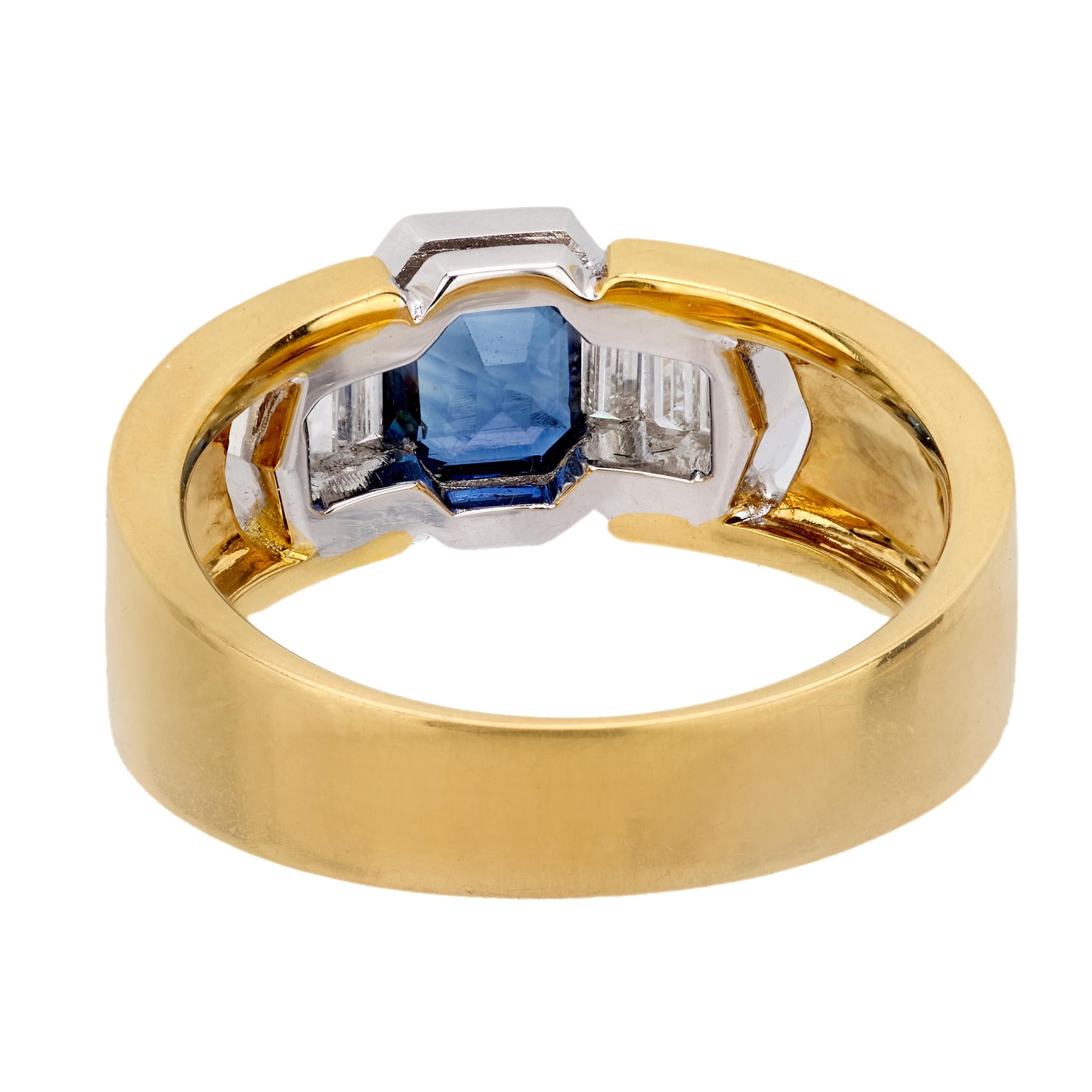Estate 18k Sapphire and Diamond Ring