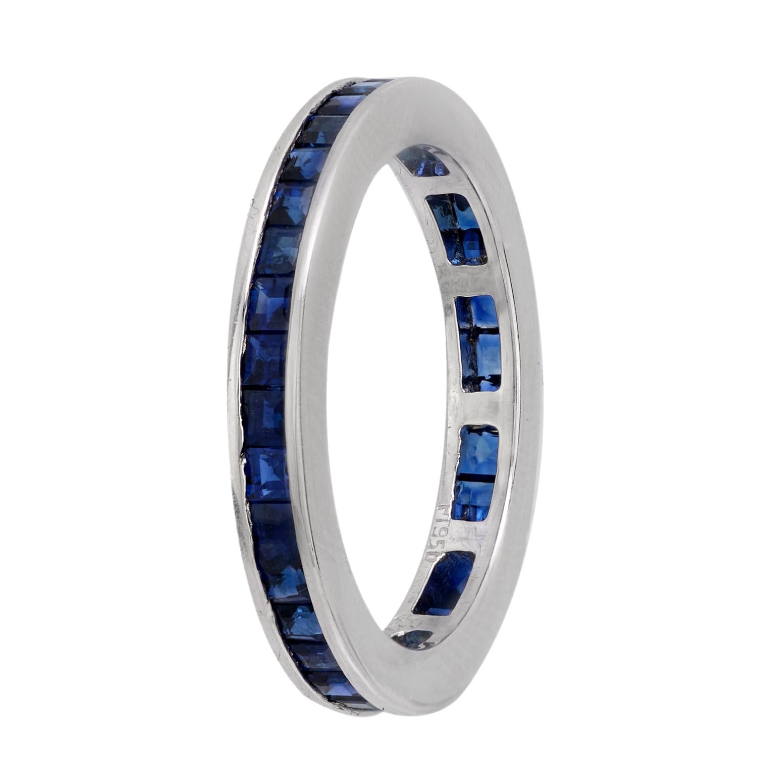 Estate Platinum Sapphire Eternity Band