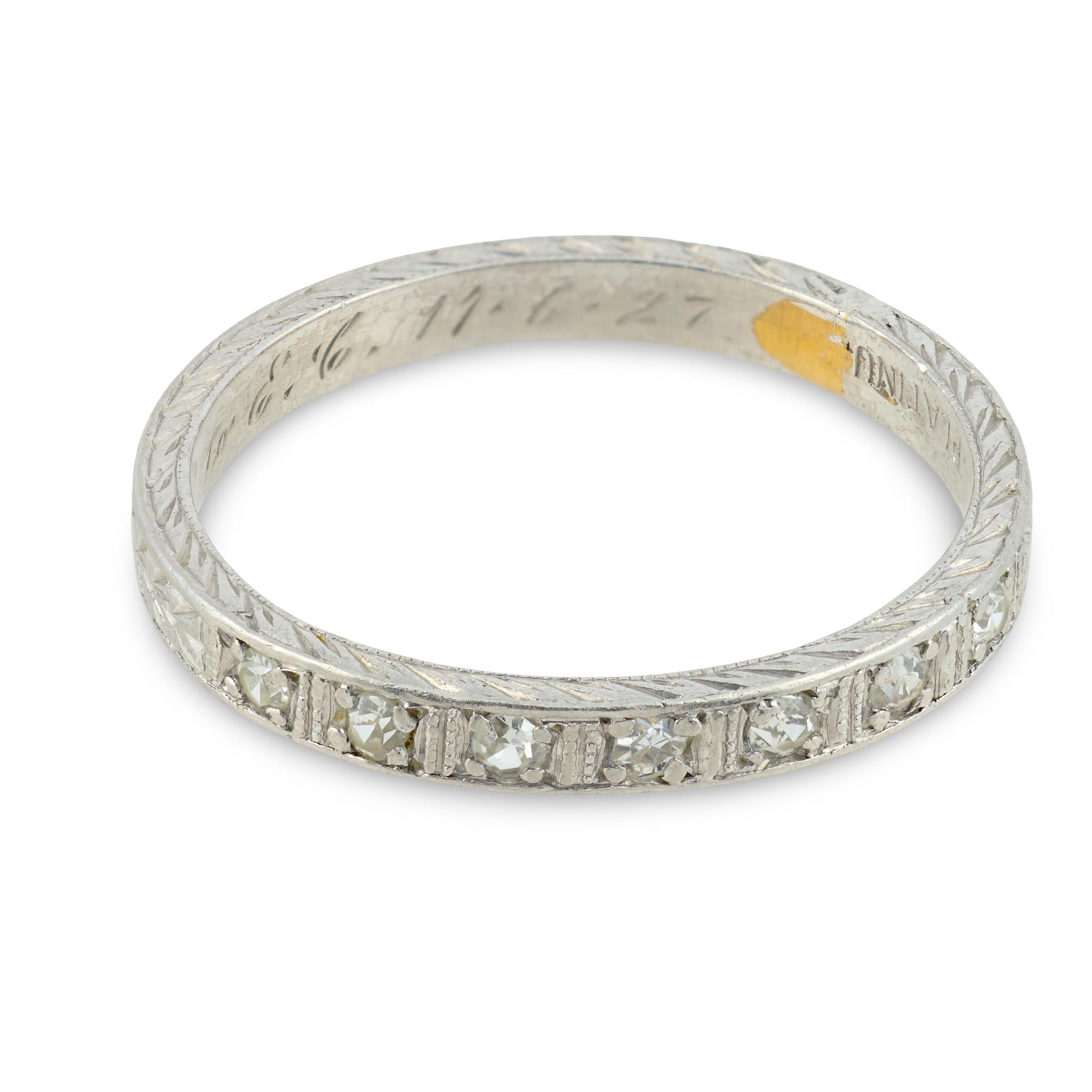 Art Deco Platinum Diamond Half Band