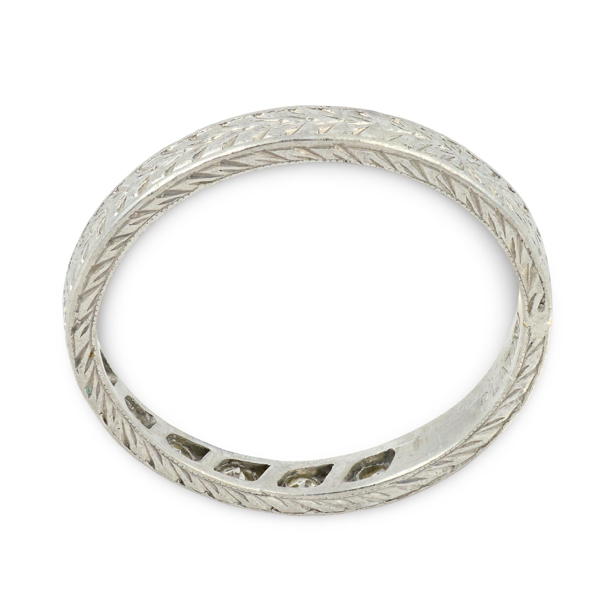 Art Deco Platinum Diamond Half Band