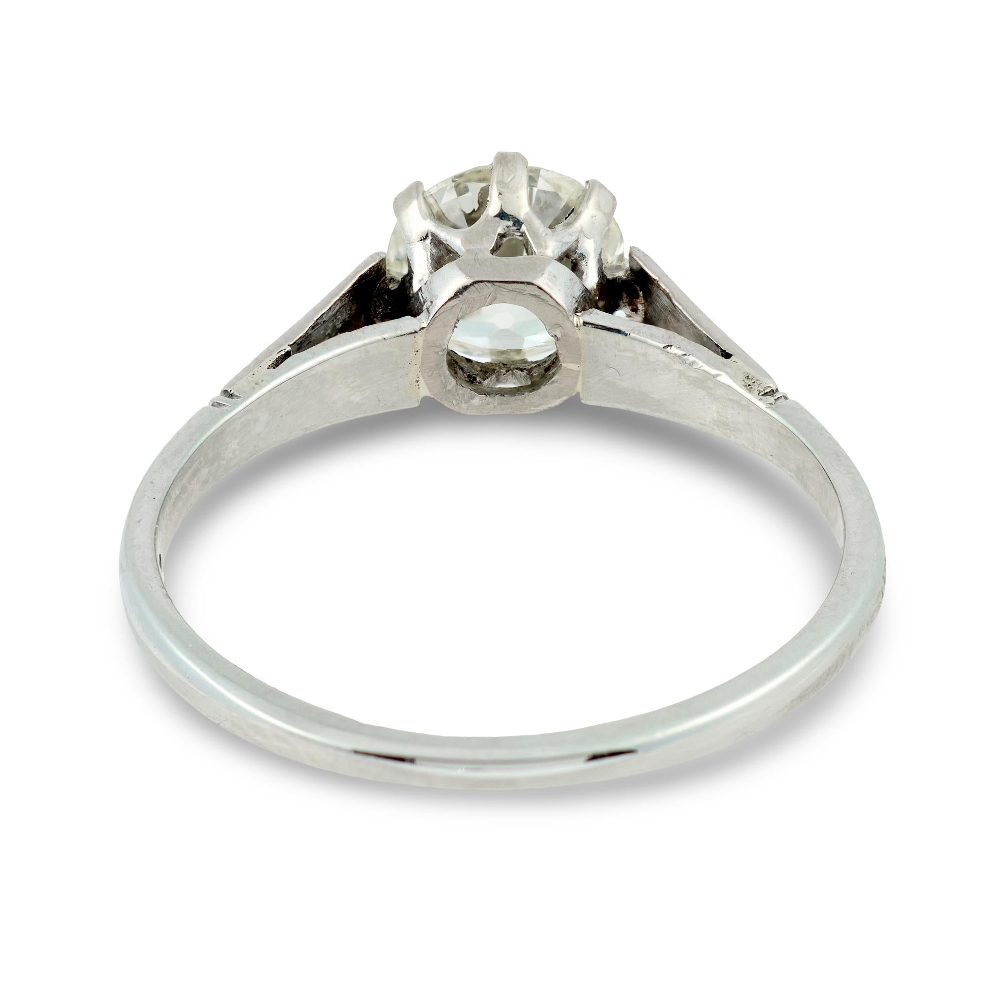 Edwardian 18k/Platinum Diamond Engagement Ring 1.02ct