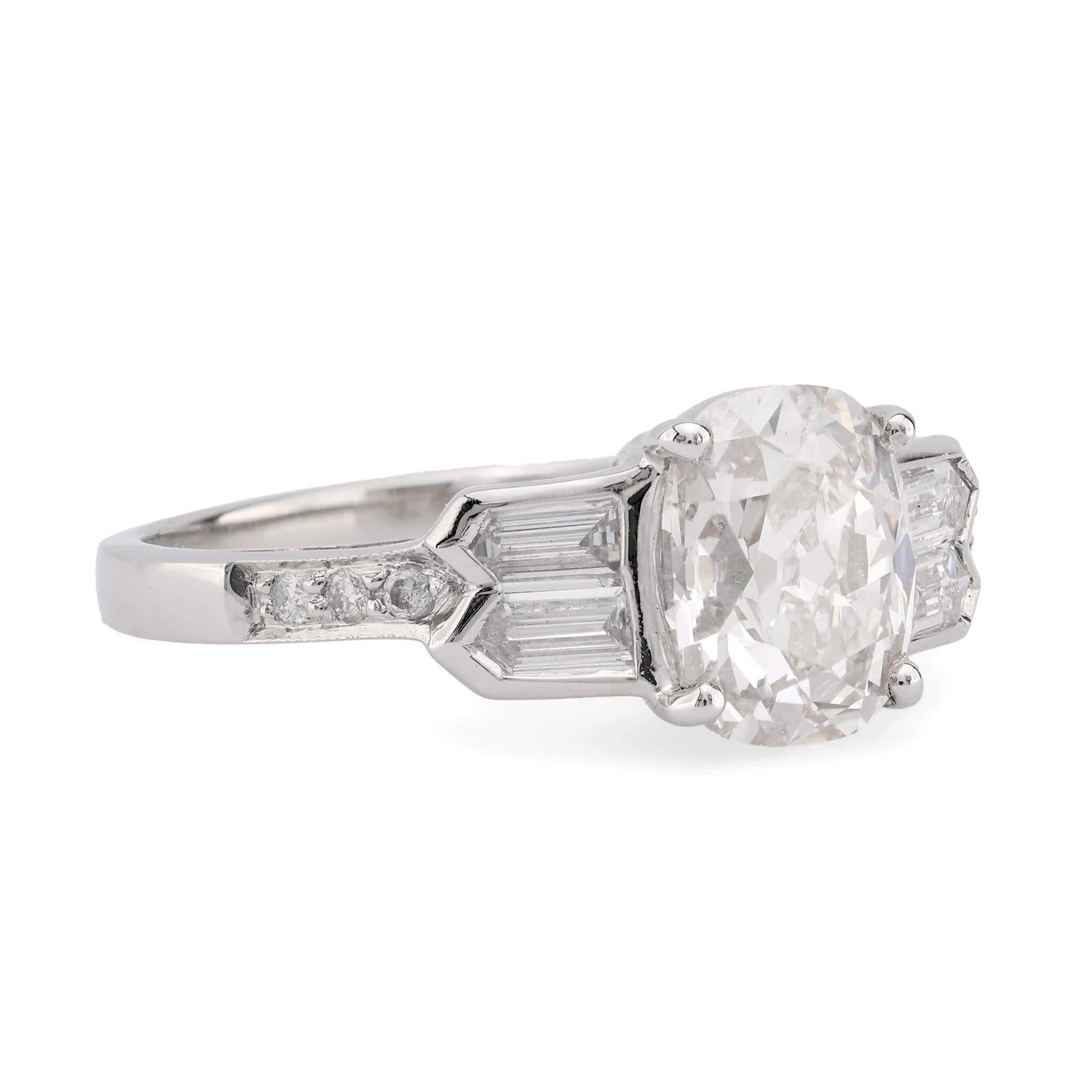 SOPHIA D Estate Platinum GIA Diamond Engagement Ring 1.58ct