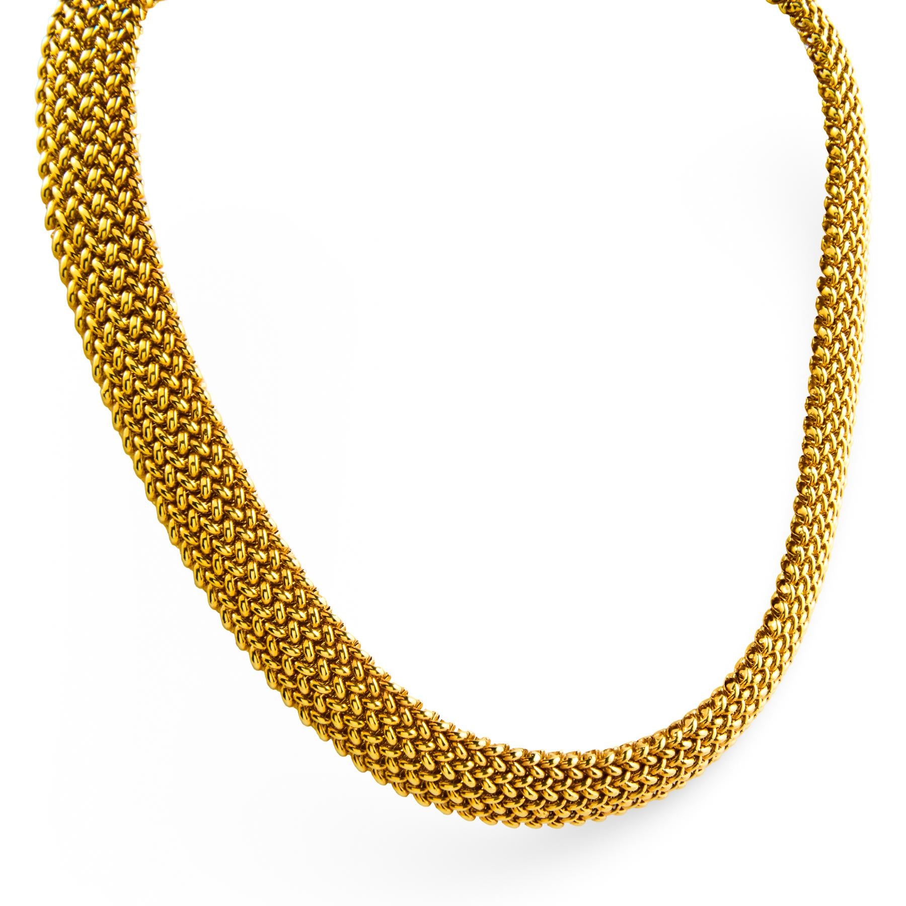UNO A ERRE Estate Italian 14k Mesh Collar Necklace