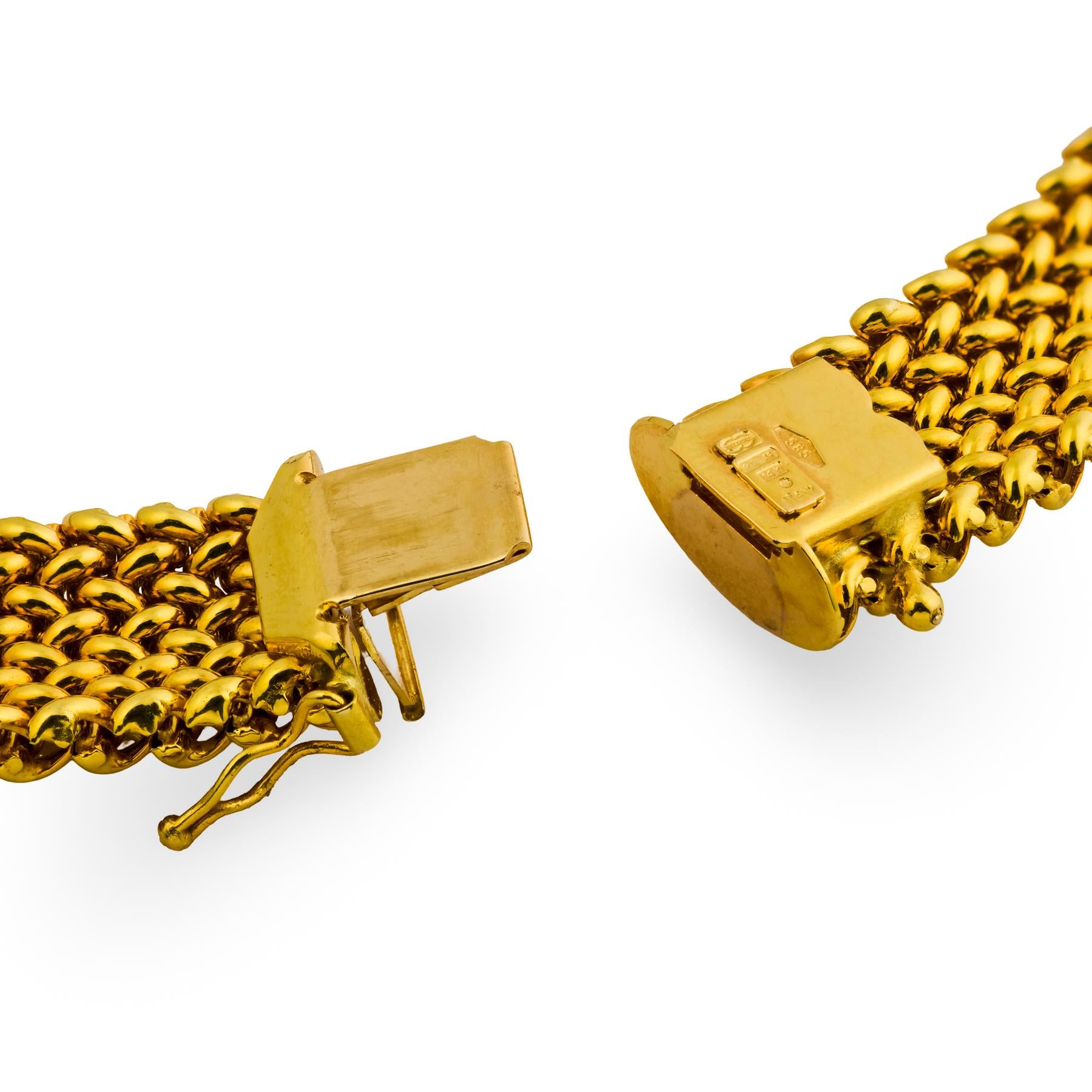 UNO A ERRE Estate Italian 14k Mesh Collar Necklace