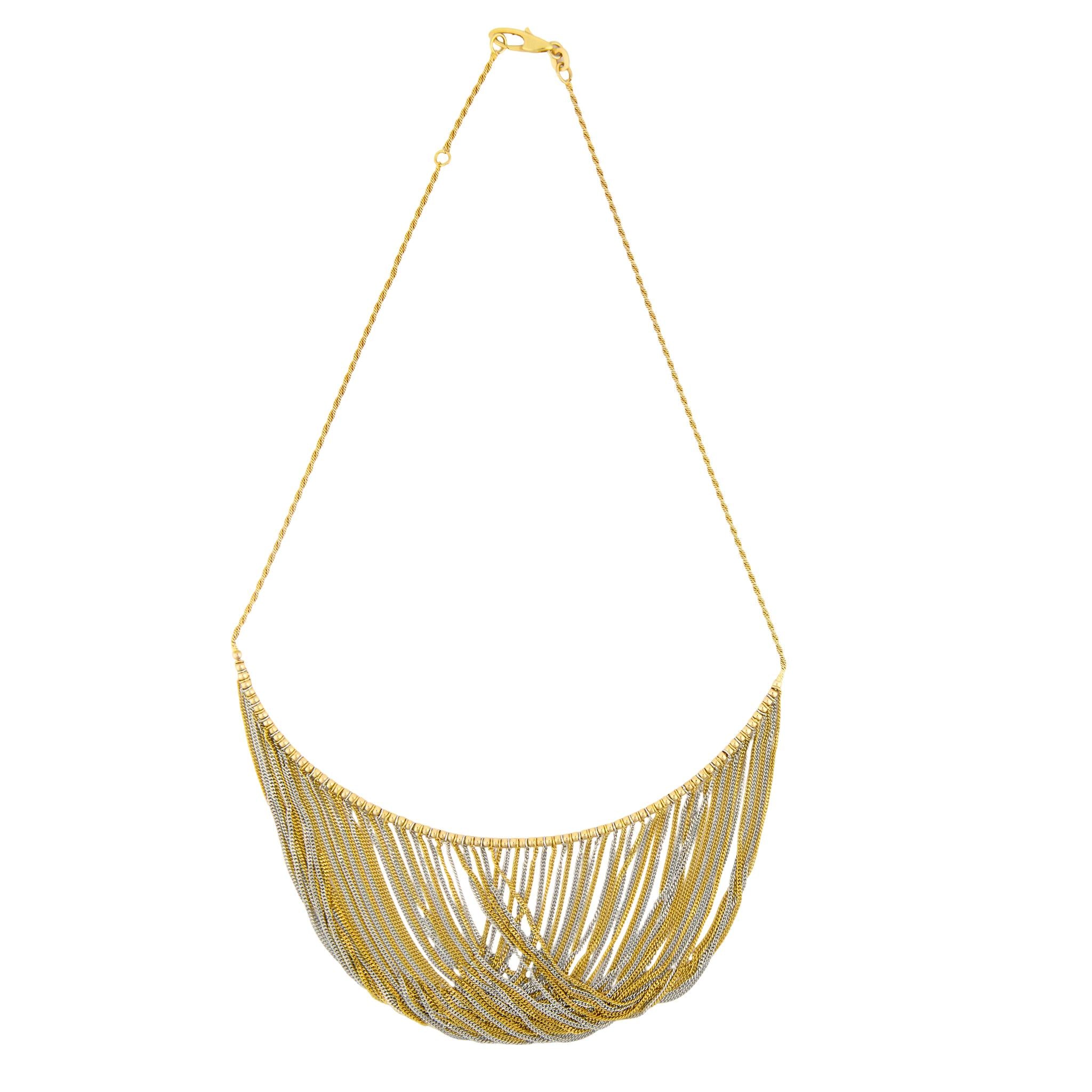 Estate 14k Mixed Metal Collar Necklace