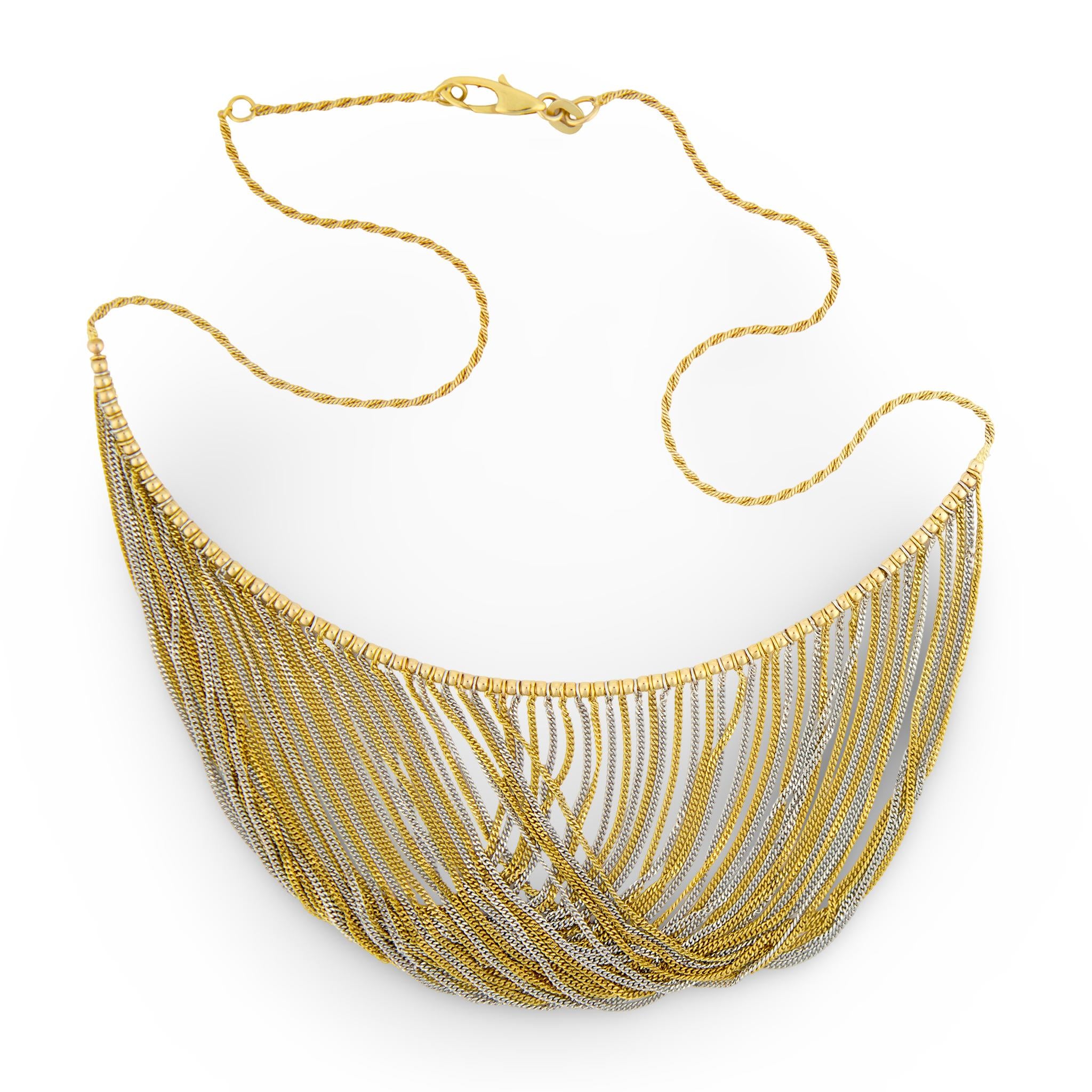 Estate 14k Mixed Metal Collar Necklace