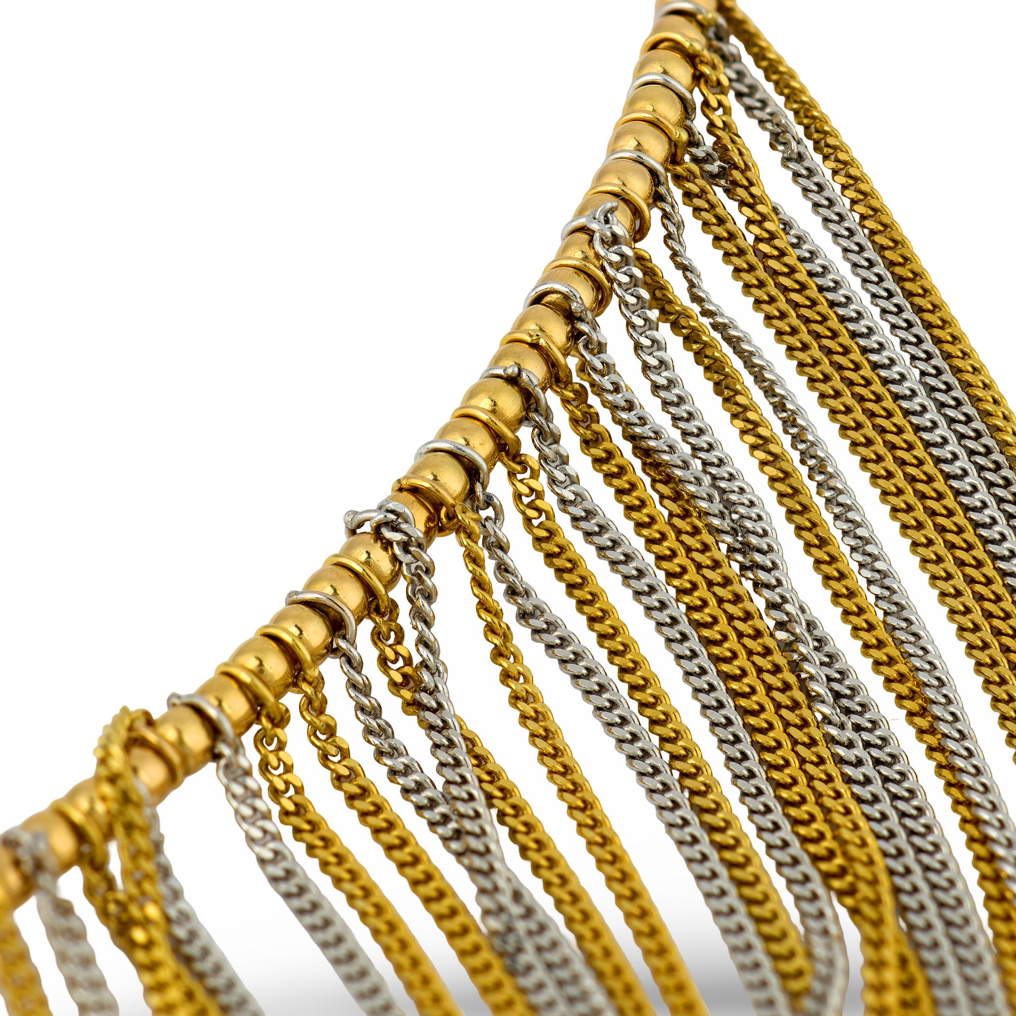 Estate 14k Mixed Metal Collar Necklace