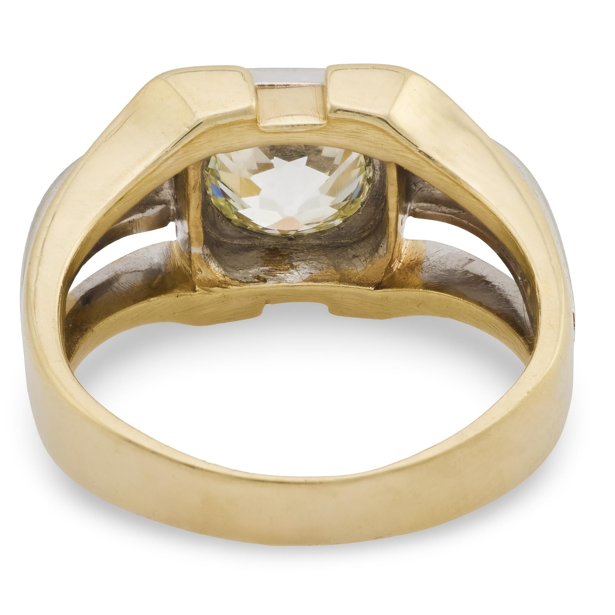 Art Deco 14k/Palladium Diamond Engagement Ring 2.5ct