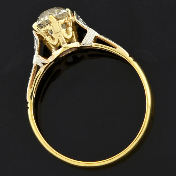 Art Deco 18kt Mixed Metals Diamond Engagement Ring 1.26ct