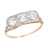 Edwardian 14k/Platinum 3-Stone Diamond Engagement Ring