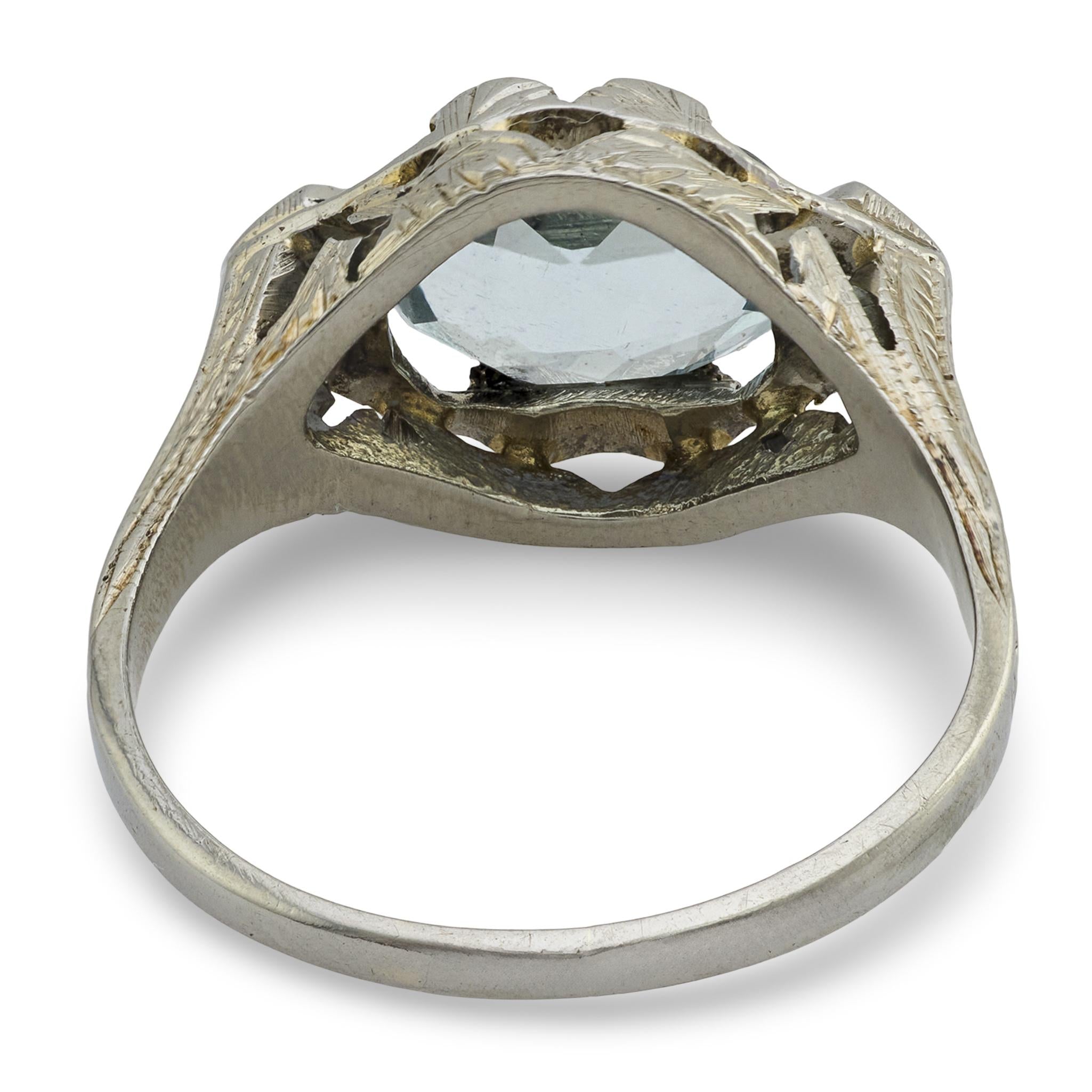 Art Deco 18k Aqua Ring