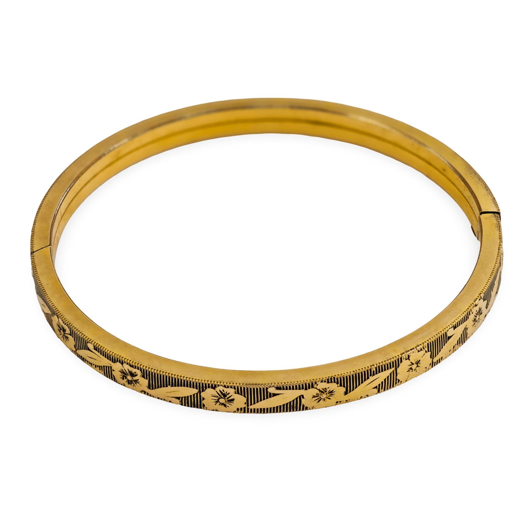 Retro 12k Gold-Filled Bangle
