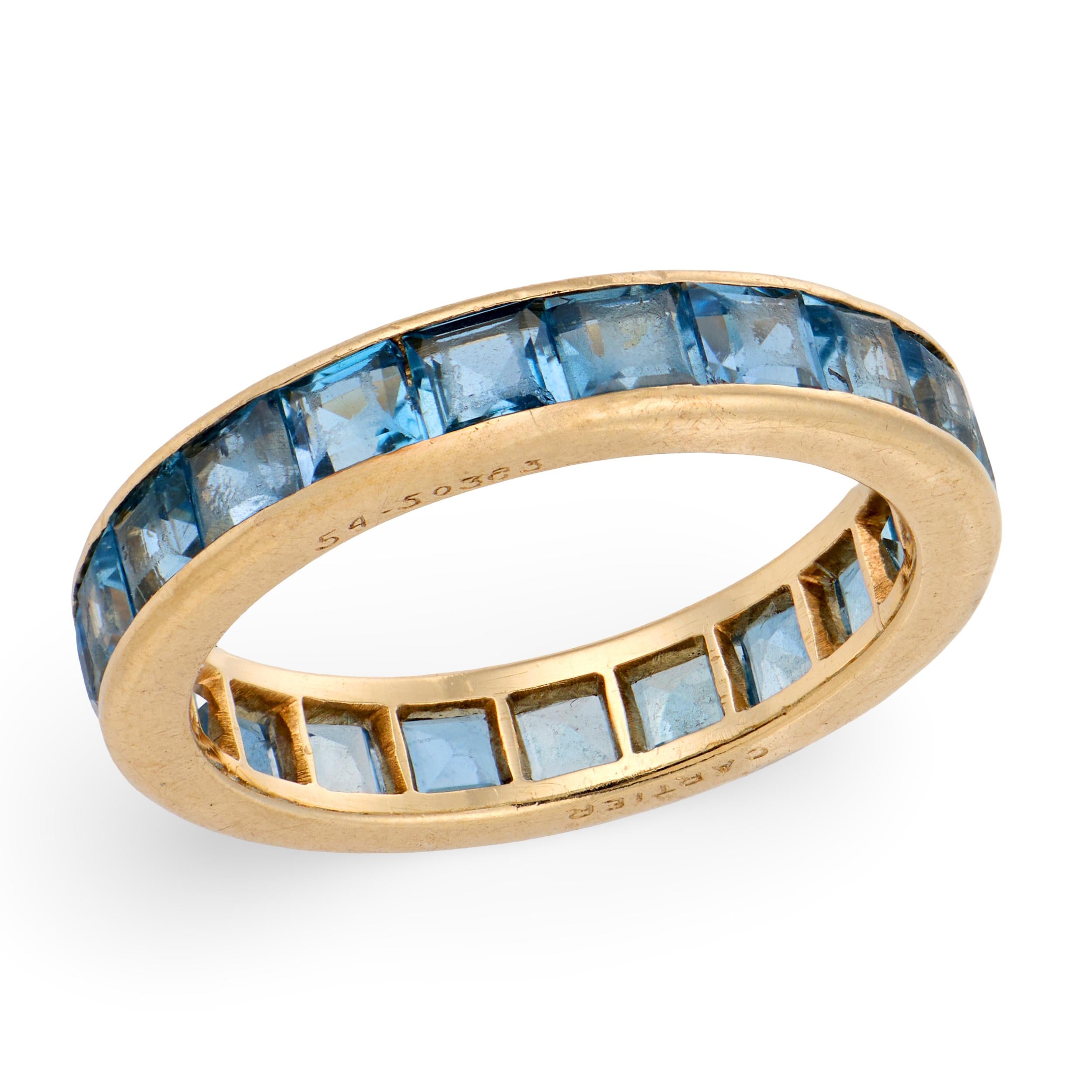 CARTIER Art Deco 18k Aqua Eternity Band