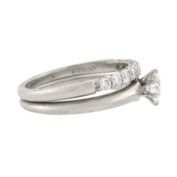 TIFFANY & Co. Estate Platinum Diamond Engagement Ring Set 0.45ct