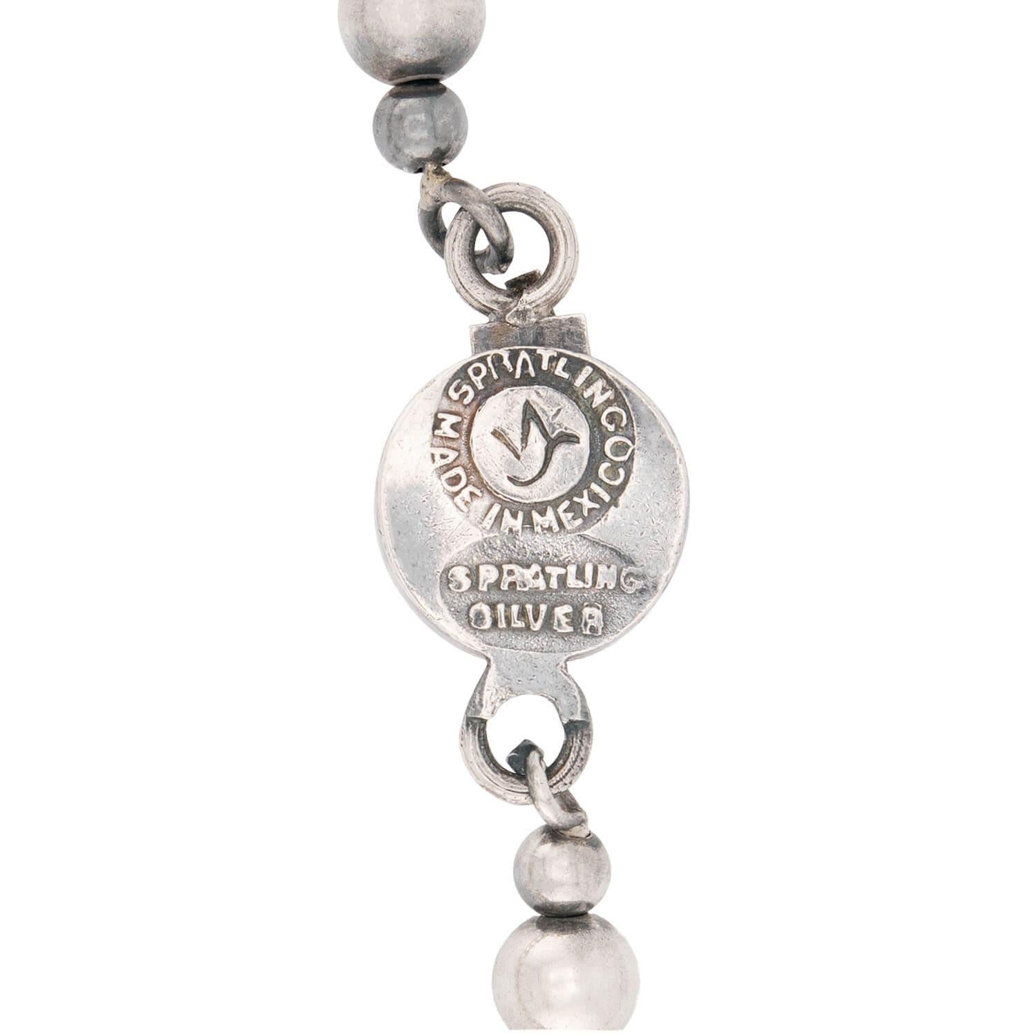 SPRATLING Vintage Mexican Sterling Silver Bead Necklace