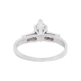 Retro Platinum Pear Cut Diamond Engagement Ring 1.10ctw