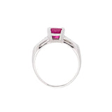 Estate Platinum Pink Sapphire + Diamond Engagement Ring 1.53ctw