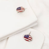Deakin & Francis Late Victorian Sterling Enamel American Flag Cufflinks