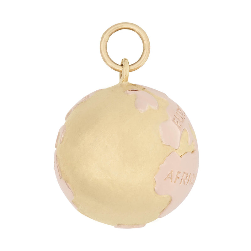 Estate 18kt Gold World Globe Charm Pendant
