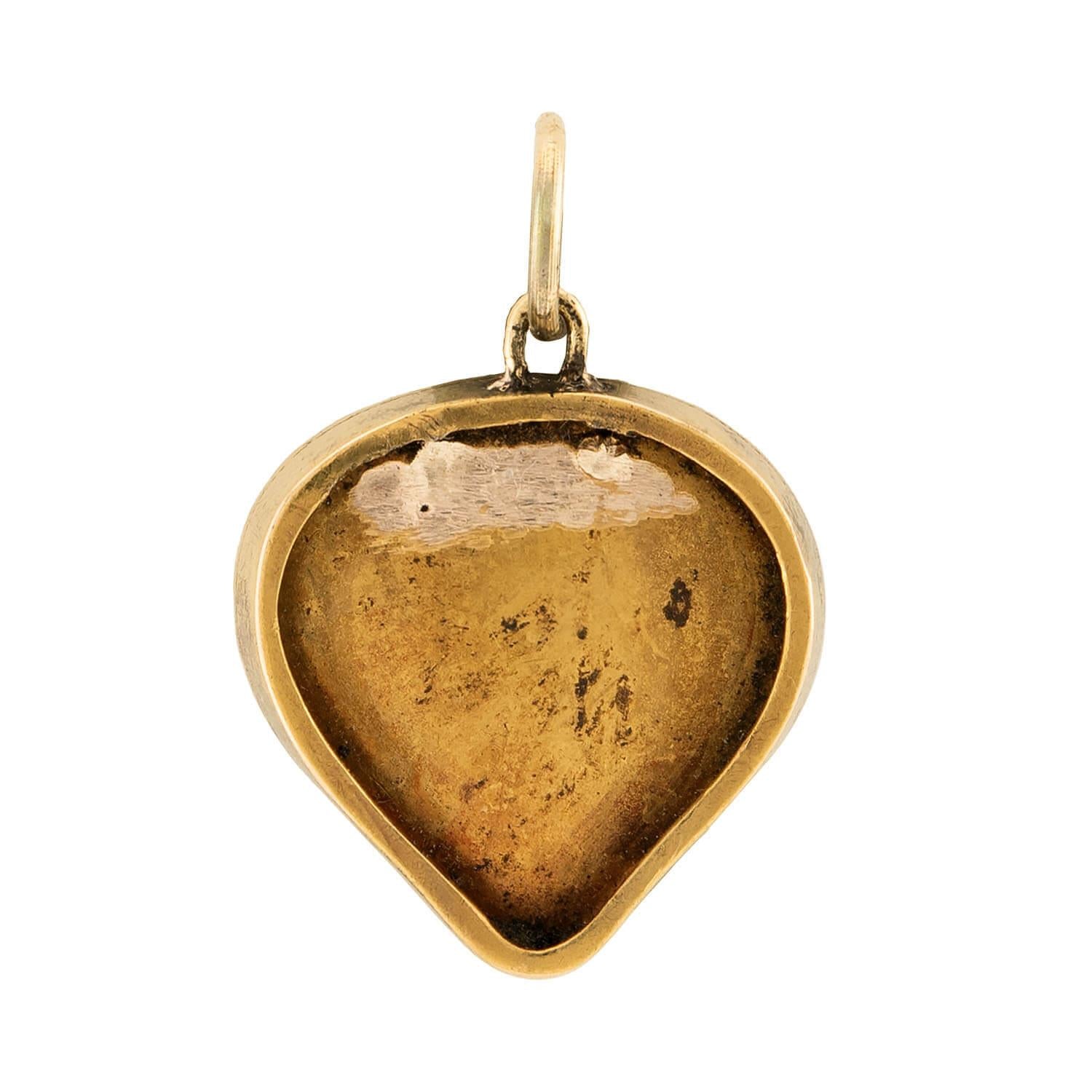 Victorian 14k Enamel Portrait Pendant/Charm