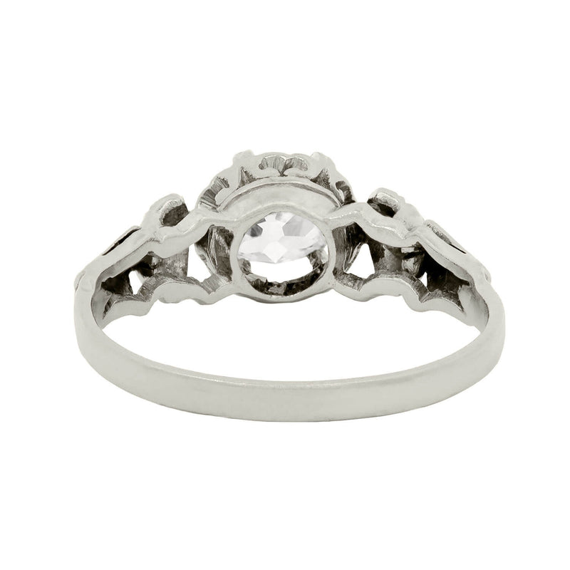 Edwardian Platinum Cushion Cut Engagement Ring .98ct