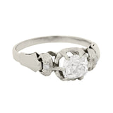 Edwardian Platinum Cushion Cut Engagement Ring .98ct