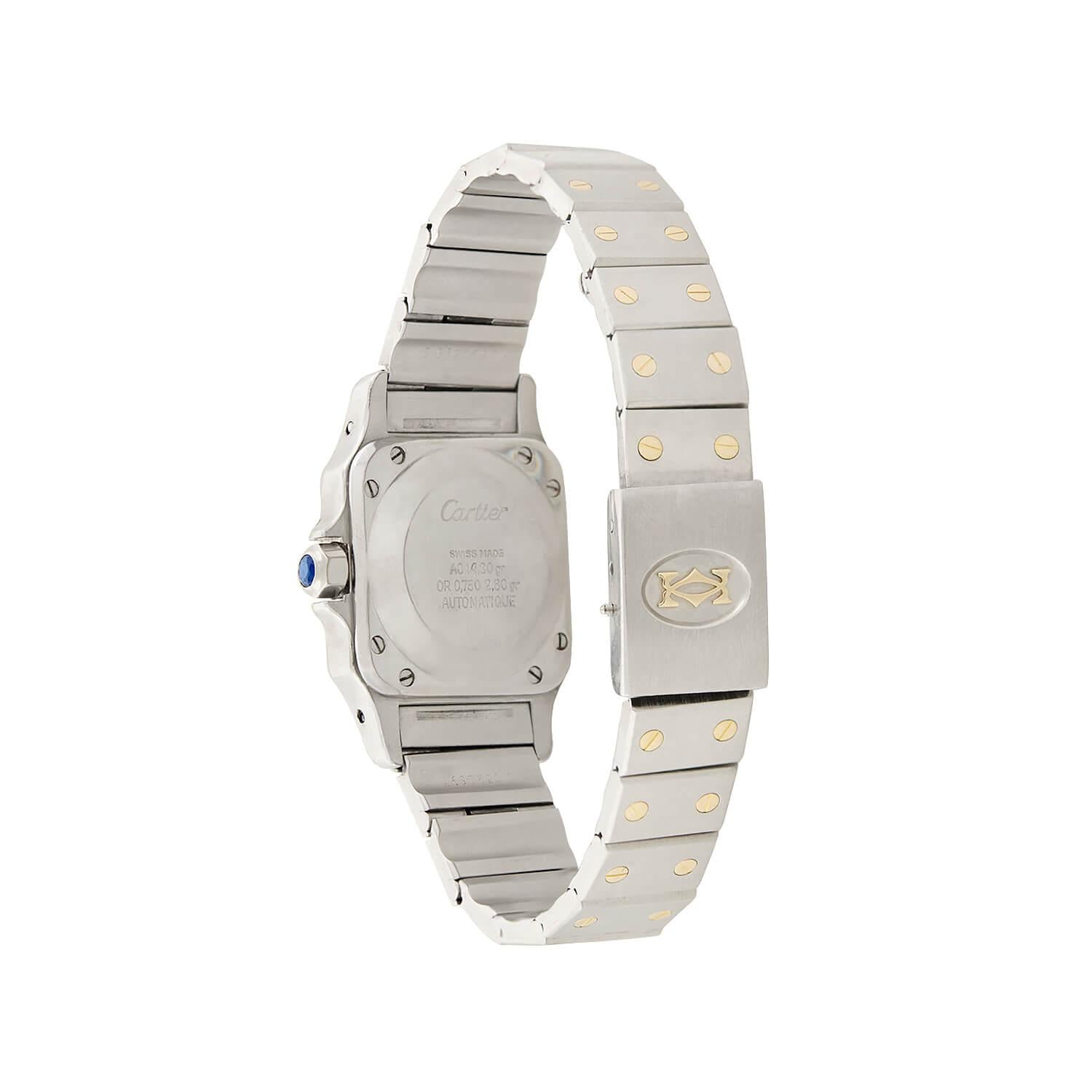 CARTIER  Estate 18k/Stainless Steel Santos Two-Tone Ladies Watch