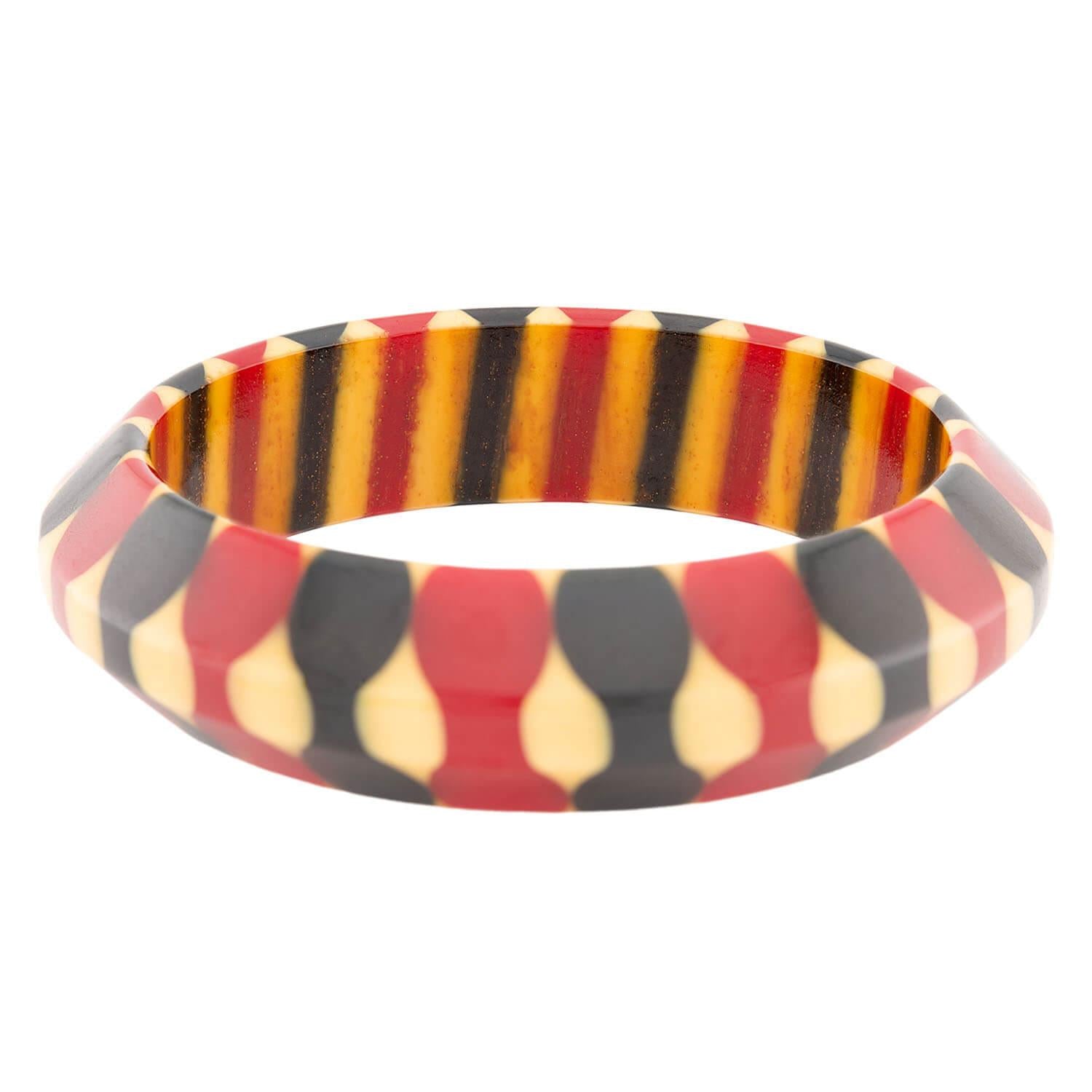 Retro Bakelite Red and Black Bowtie Bangle