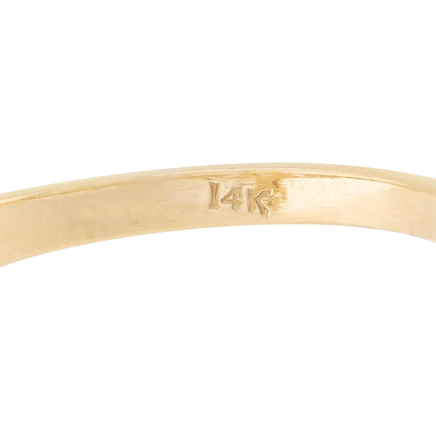 Art Deco 14k Diamond Enameled Navette Ring