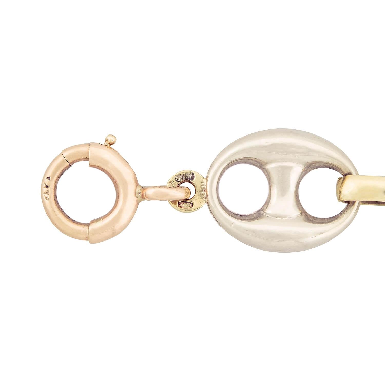 UNO A ERRE Estate 14k Mixed Metal Anchor Link Bracelet