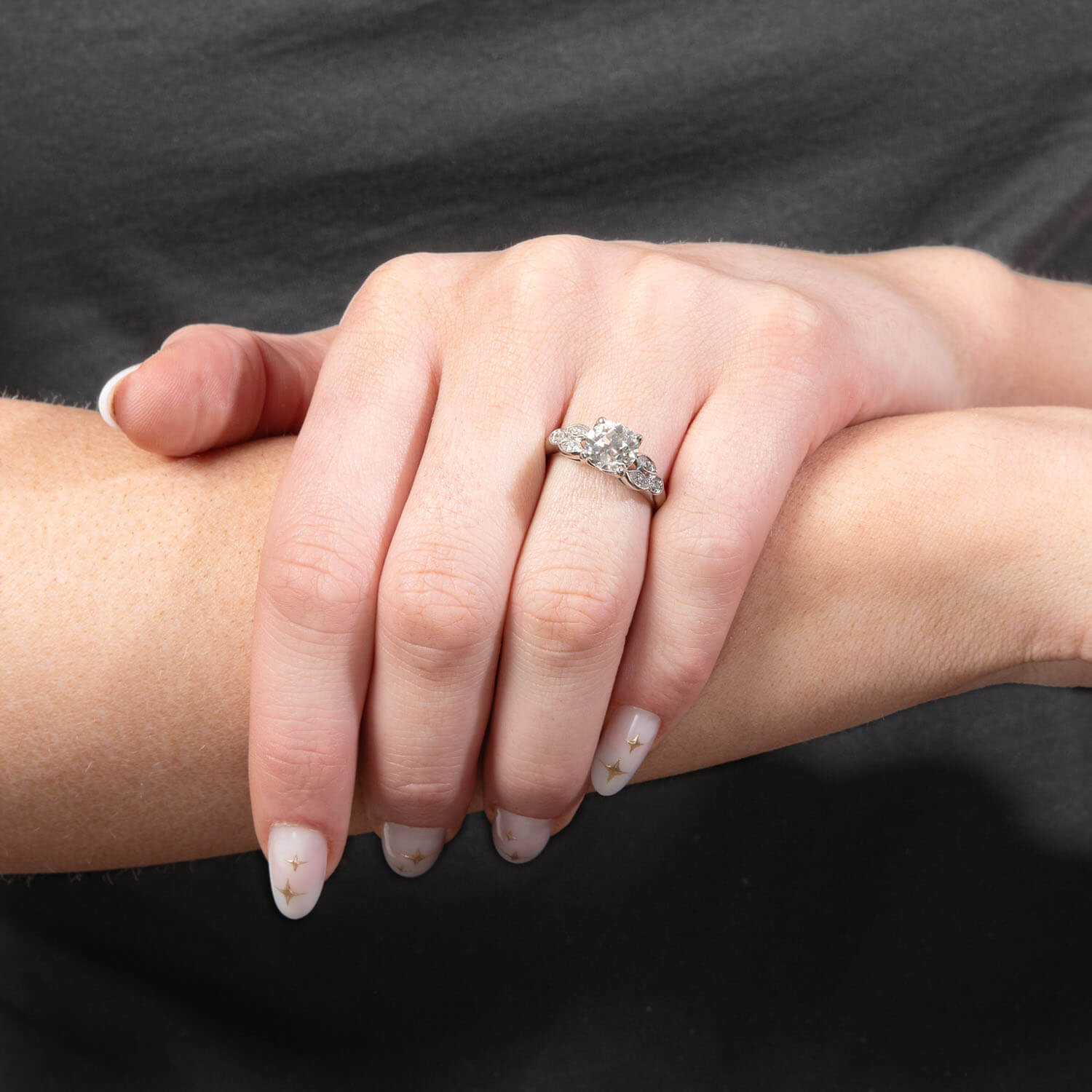 Art Deco Platinum Diamond Engagement Ring 1.73ct