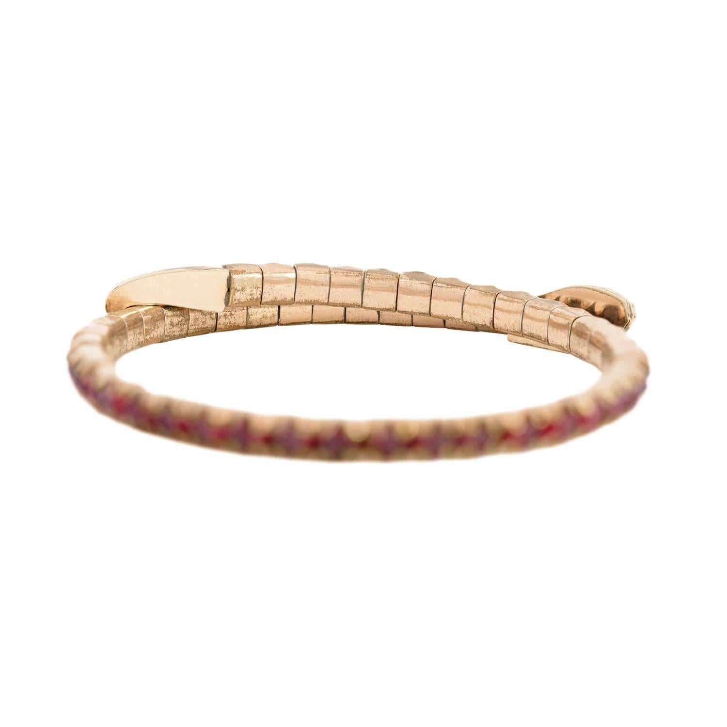 Victorian Gold Filled Garnet, Pearl, and Snake Bracelet Set