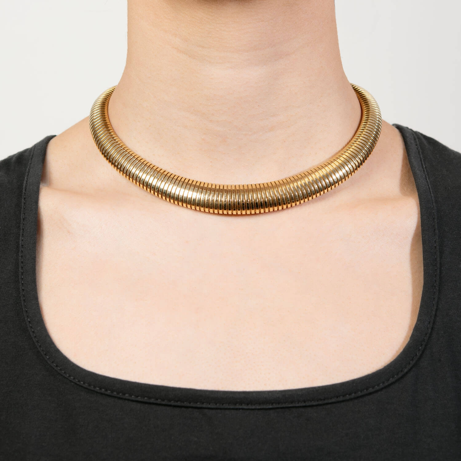Retro Italian 14k Gooseneck Chain Necklace