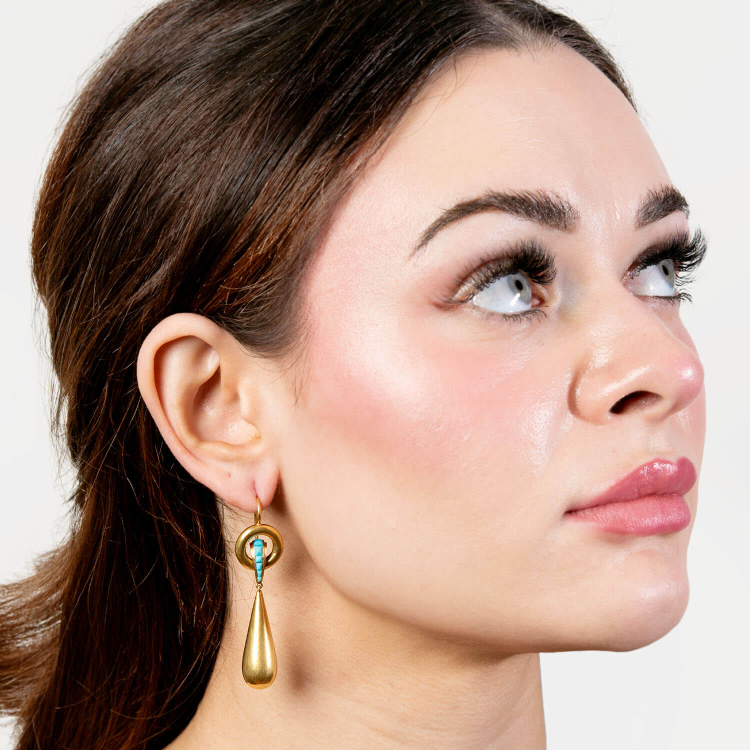 Victorian 18k Turquoise Drop Earrings