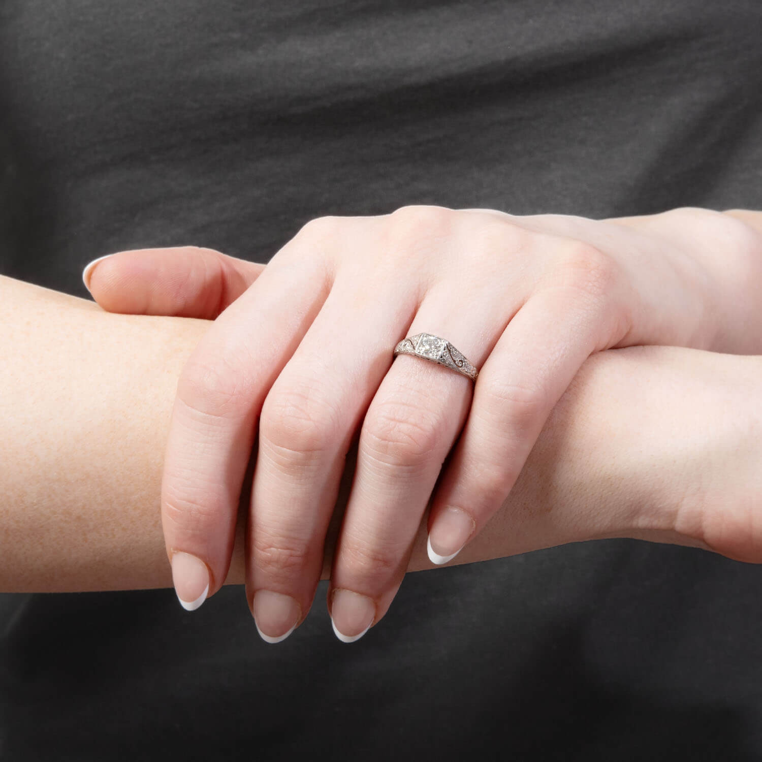 TIFFANY & CO Art Deco Platinum Diamond Ring